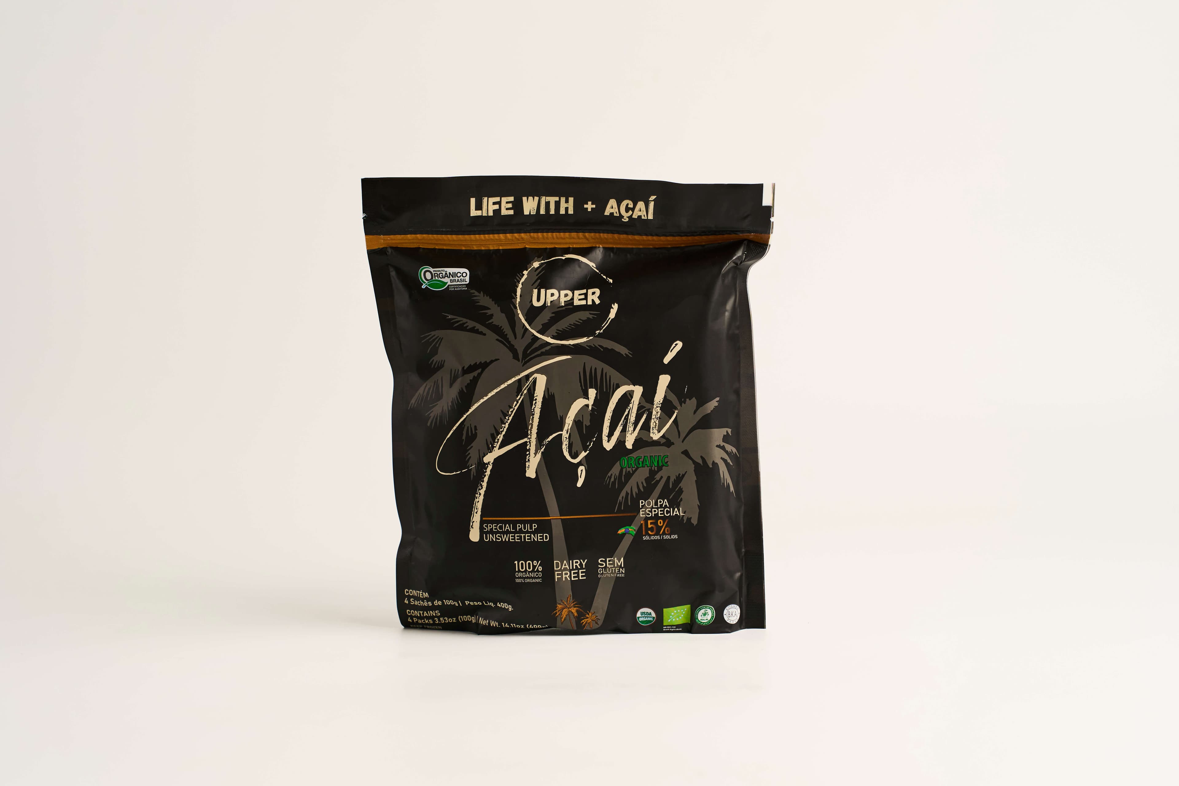 Polpa de açaí orgânico 4 sachês de 100g