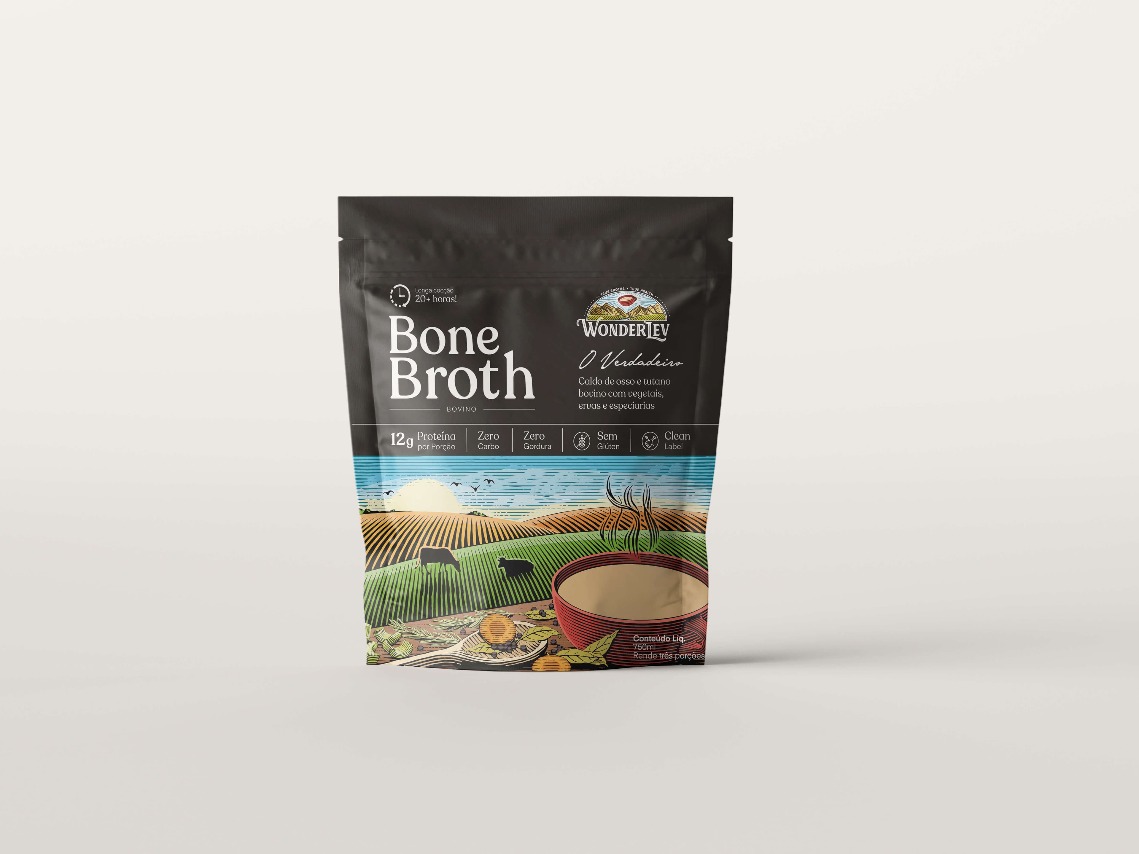 Caldo de osso bovino WonderLev 750ml