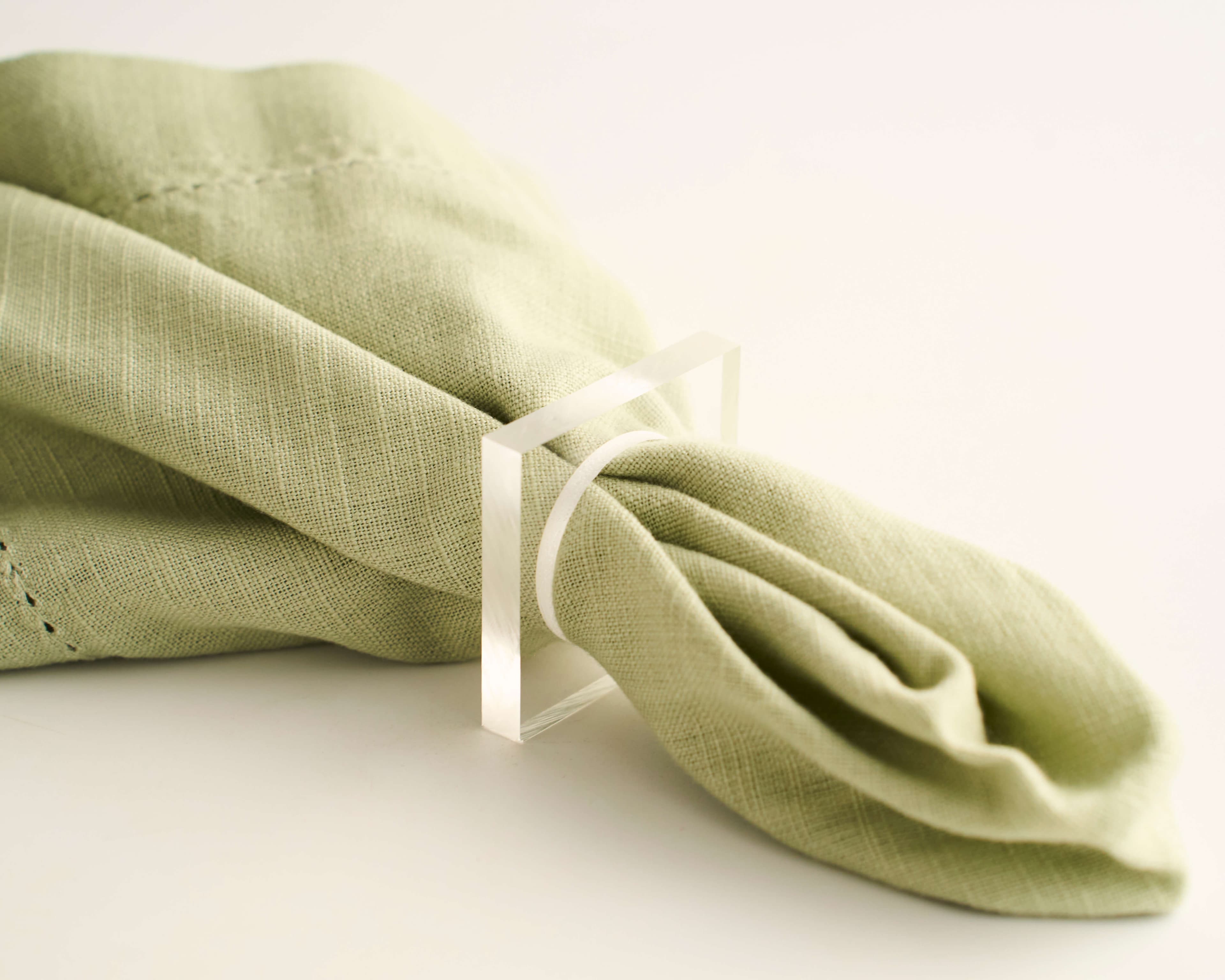 Porta guardanapo de tecido em acrílico 4un