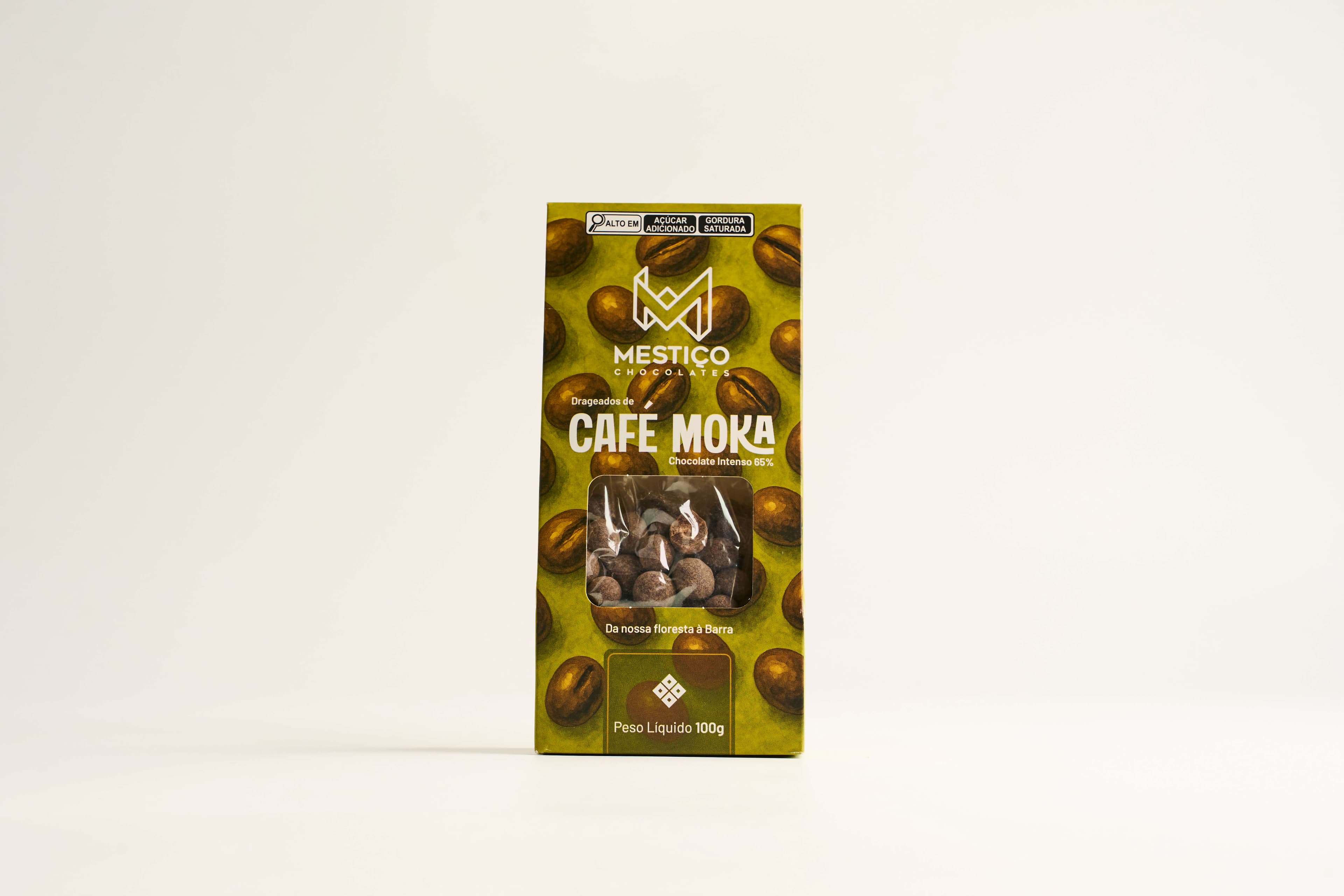 Drageado de café moka com chocolate 65% intenso 100g