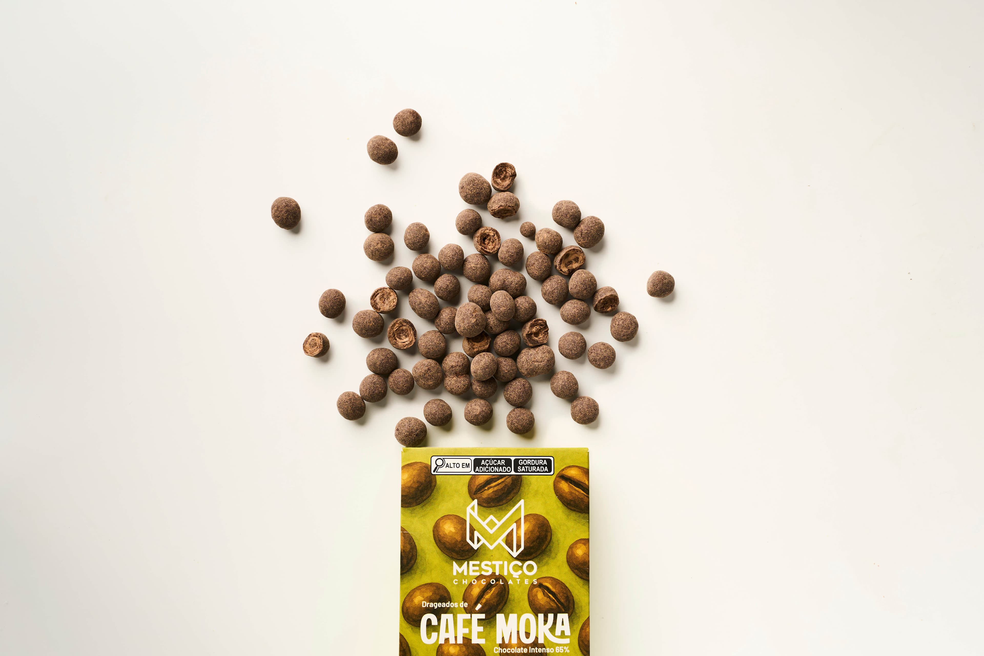 Drageado de café moka com chocolate 65% intenso 100g