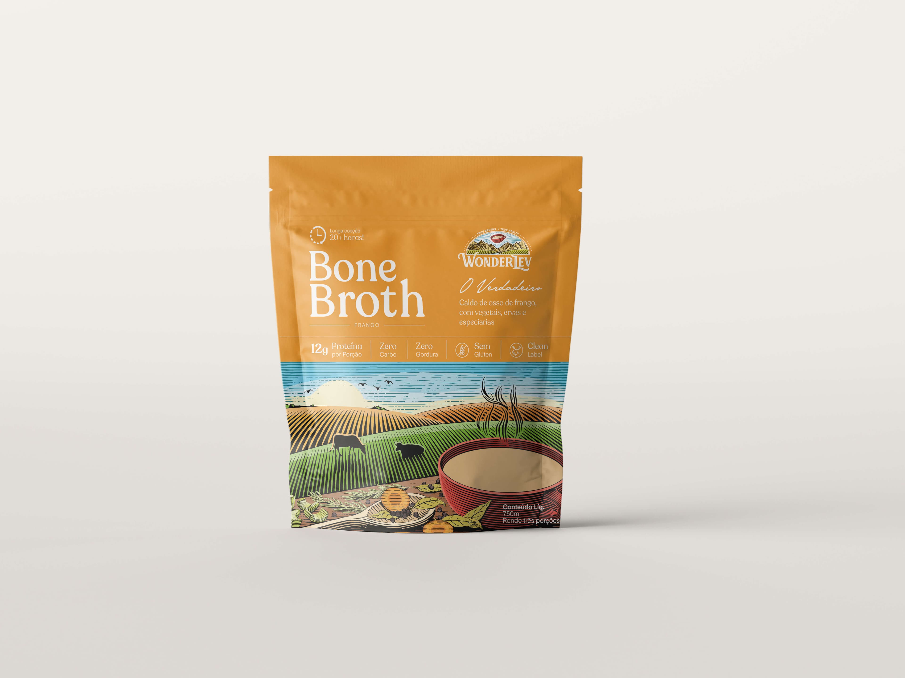 Caldo de ossos de frango WonderLev 750ml