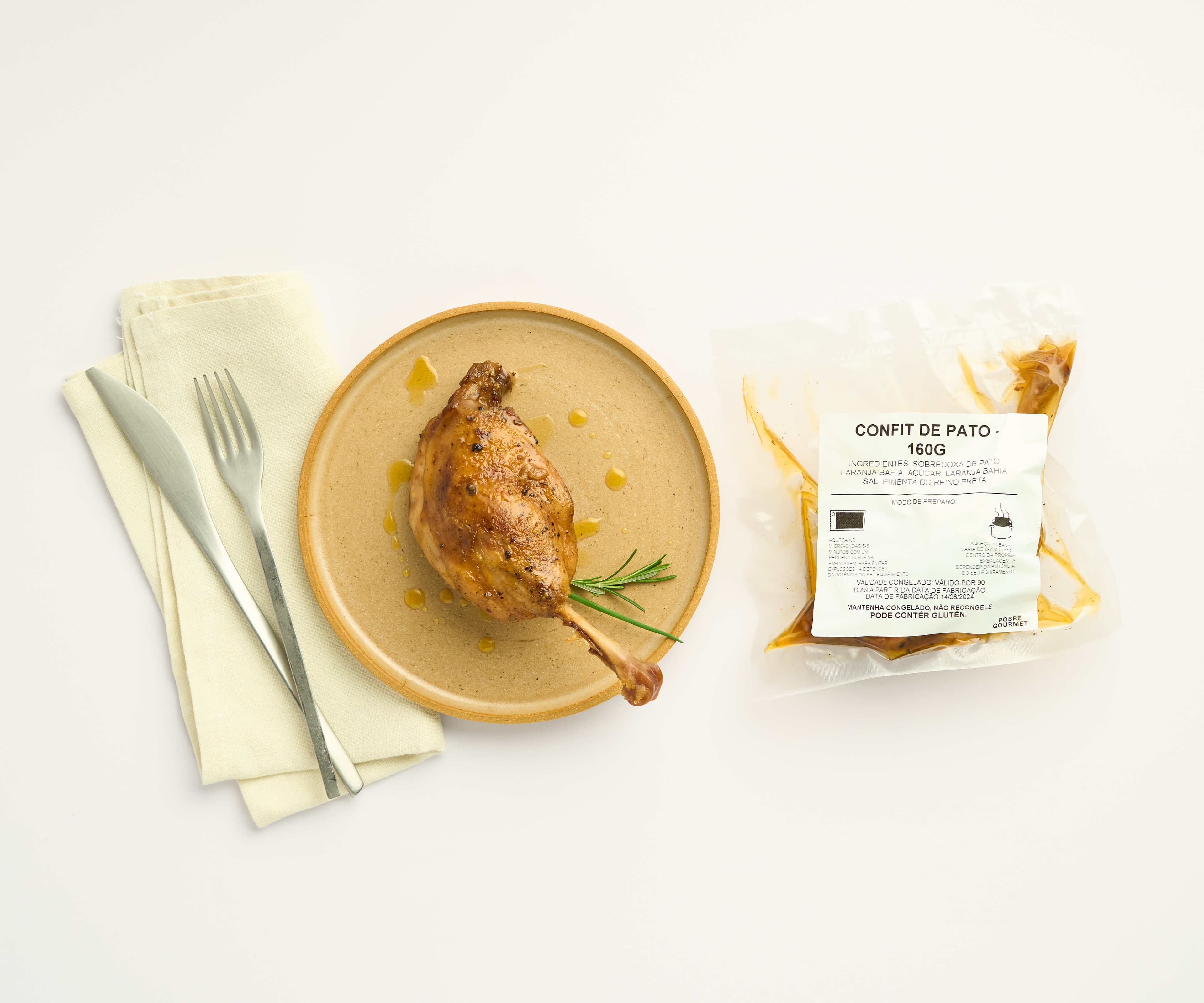 Confit de pato com molho de laranja porção de 160g