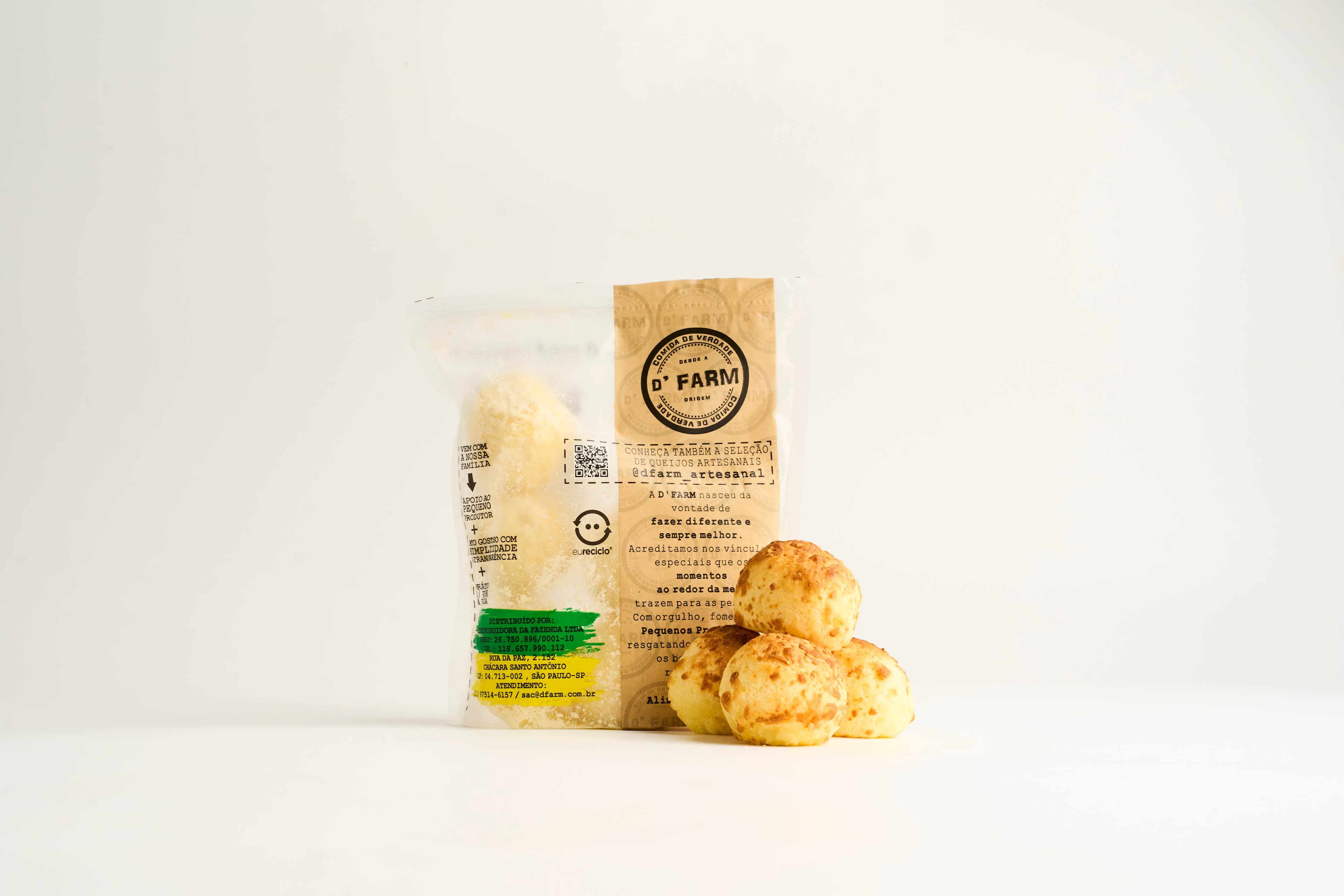 Pão de queijo lanche D'Farm 500g