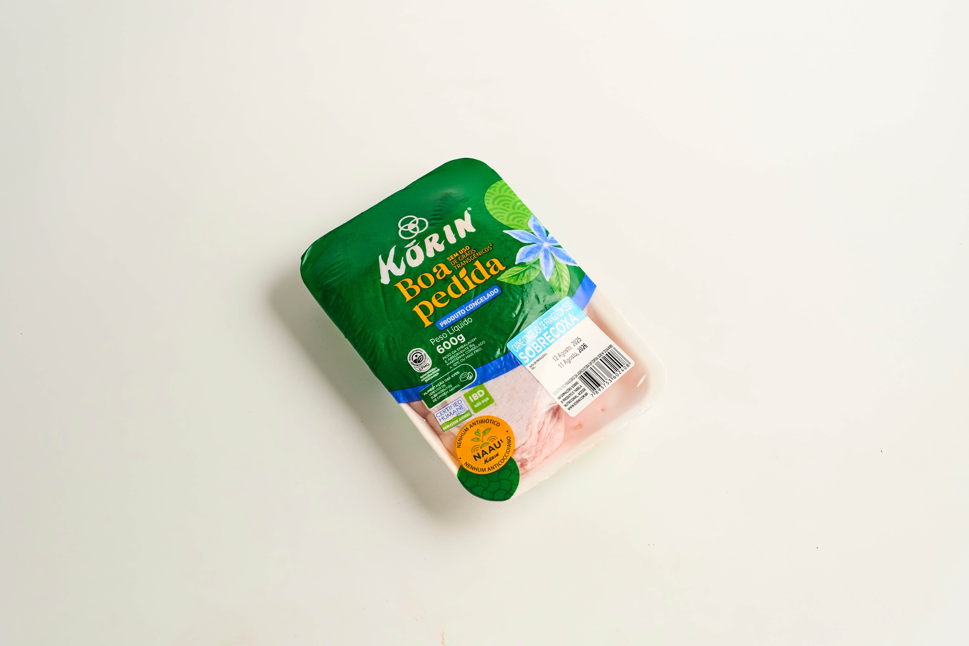 Sobrecoxa de frango congelado 600g