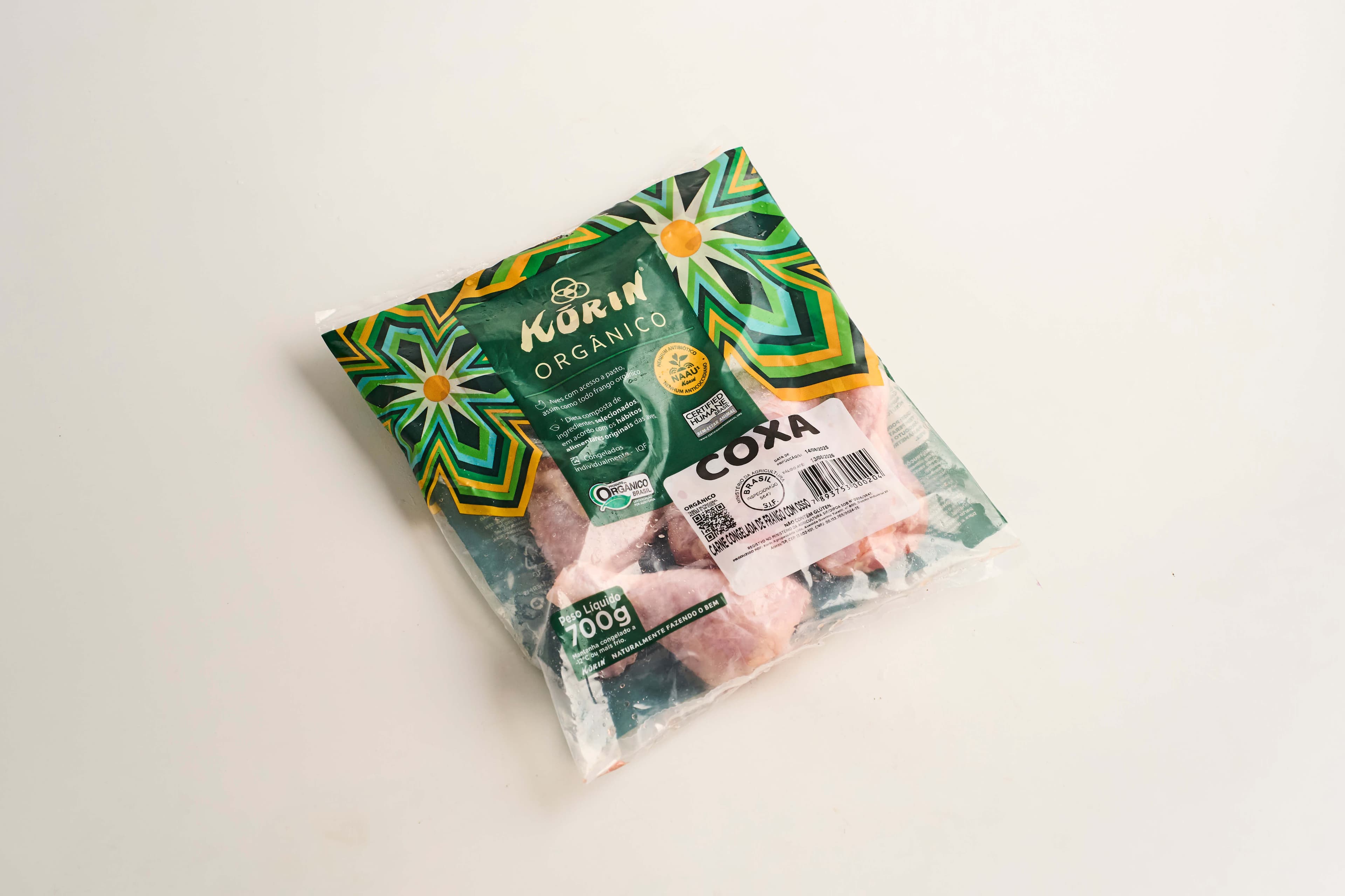 Coxa de frango orgânica congelado 700g