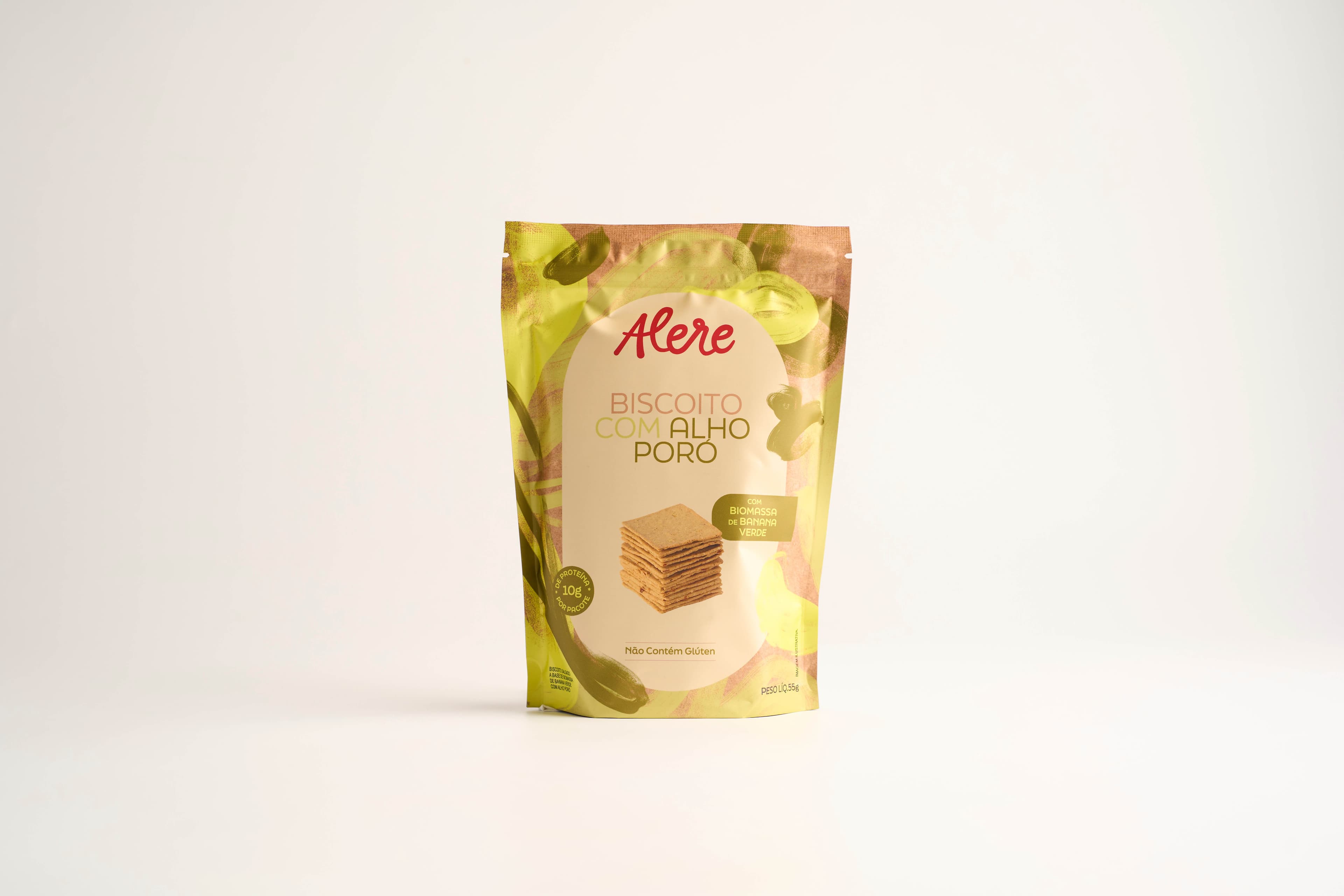 Biscoito proteico com alho-poró Alere Gourmet 55g