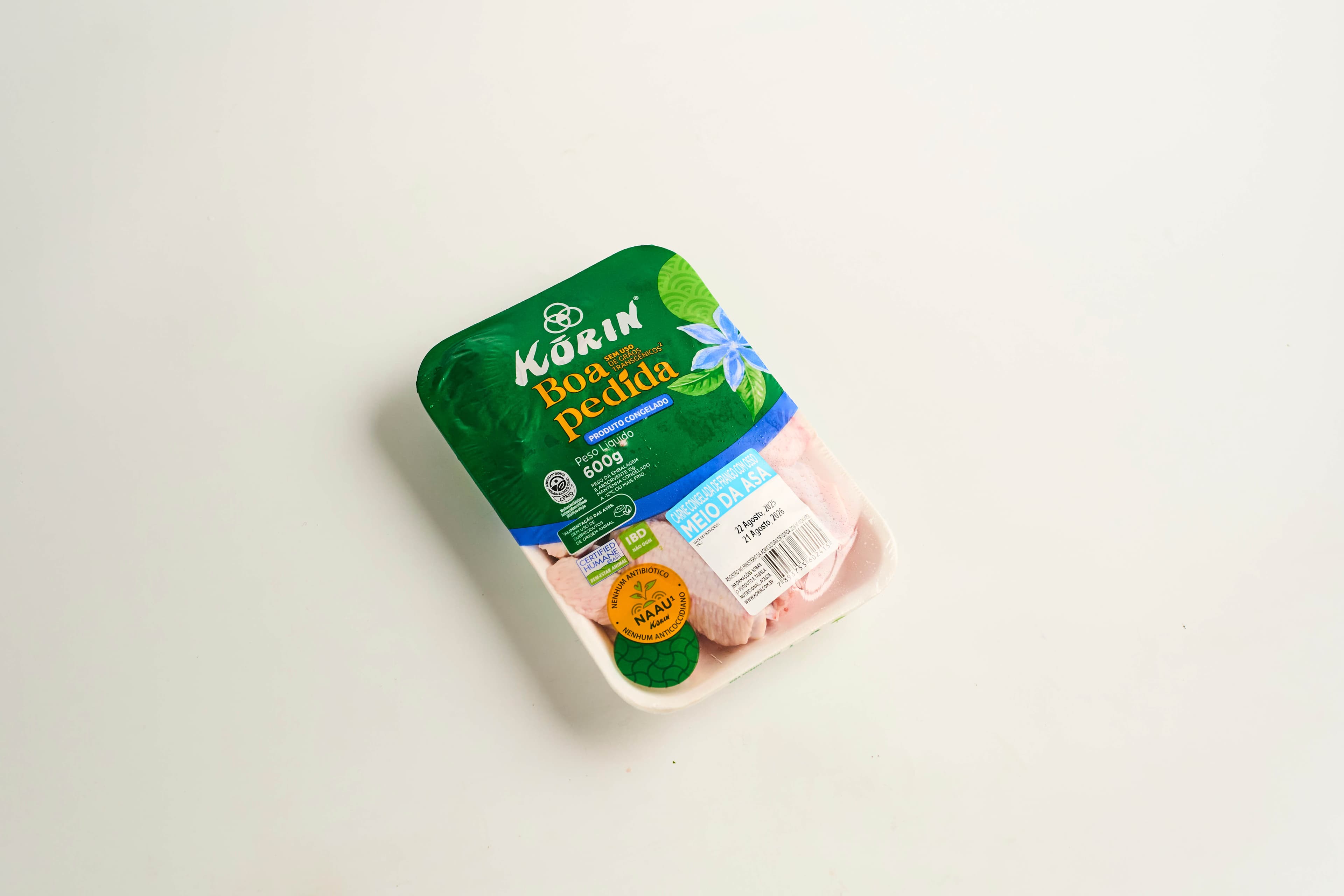 Meio das asas de frango congelado 600g