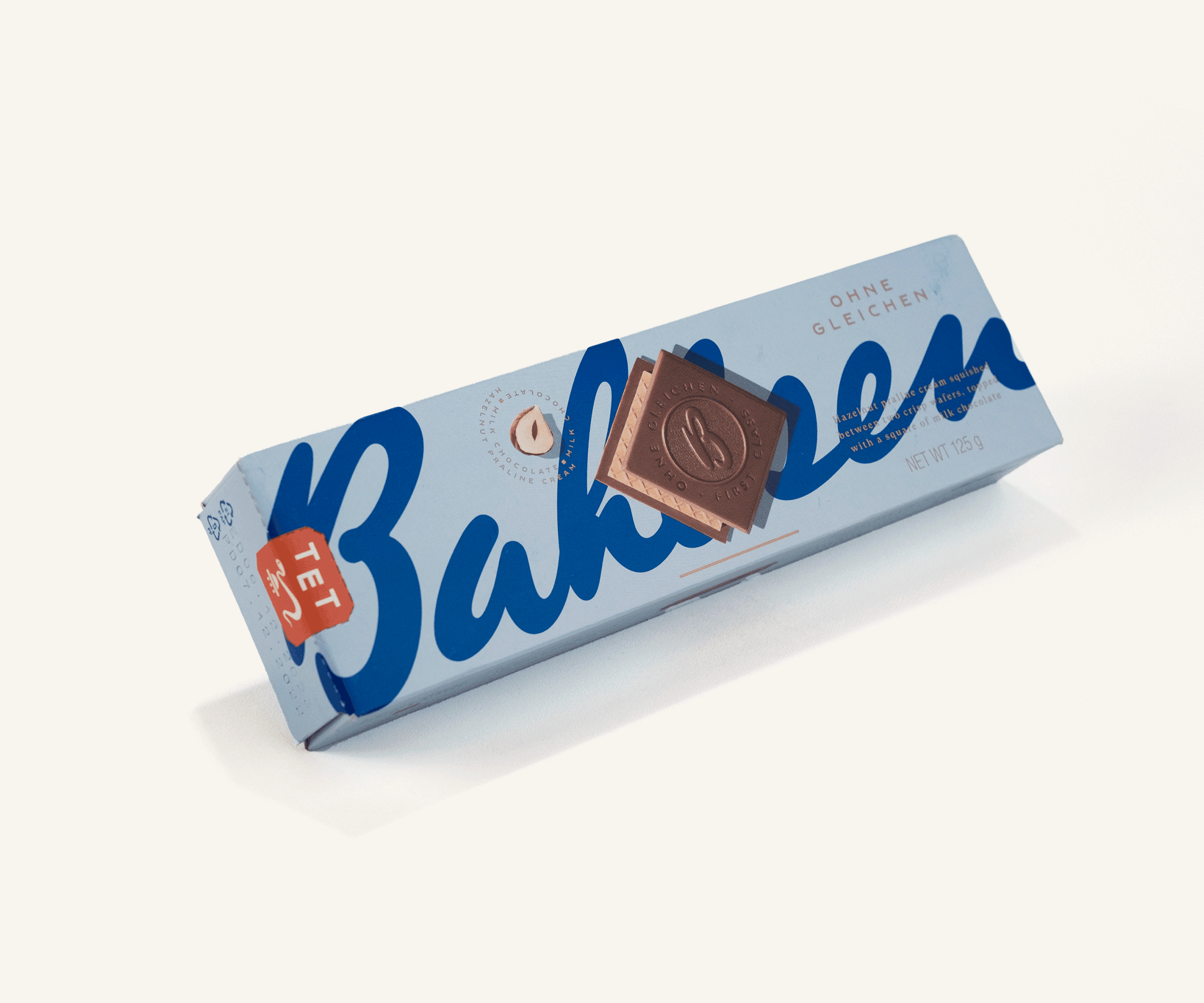 Biscoito alemão wafer chocolate e avelã Bahlsen 125g