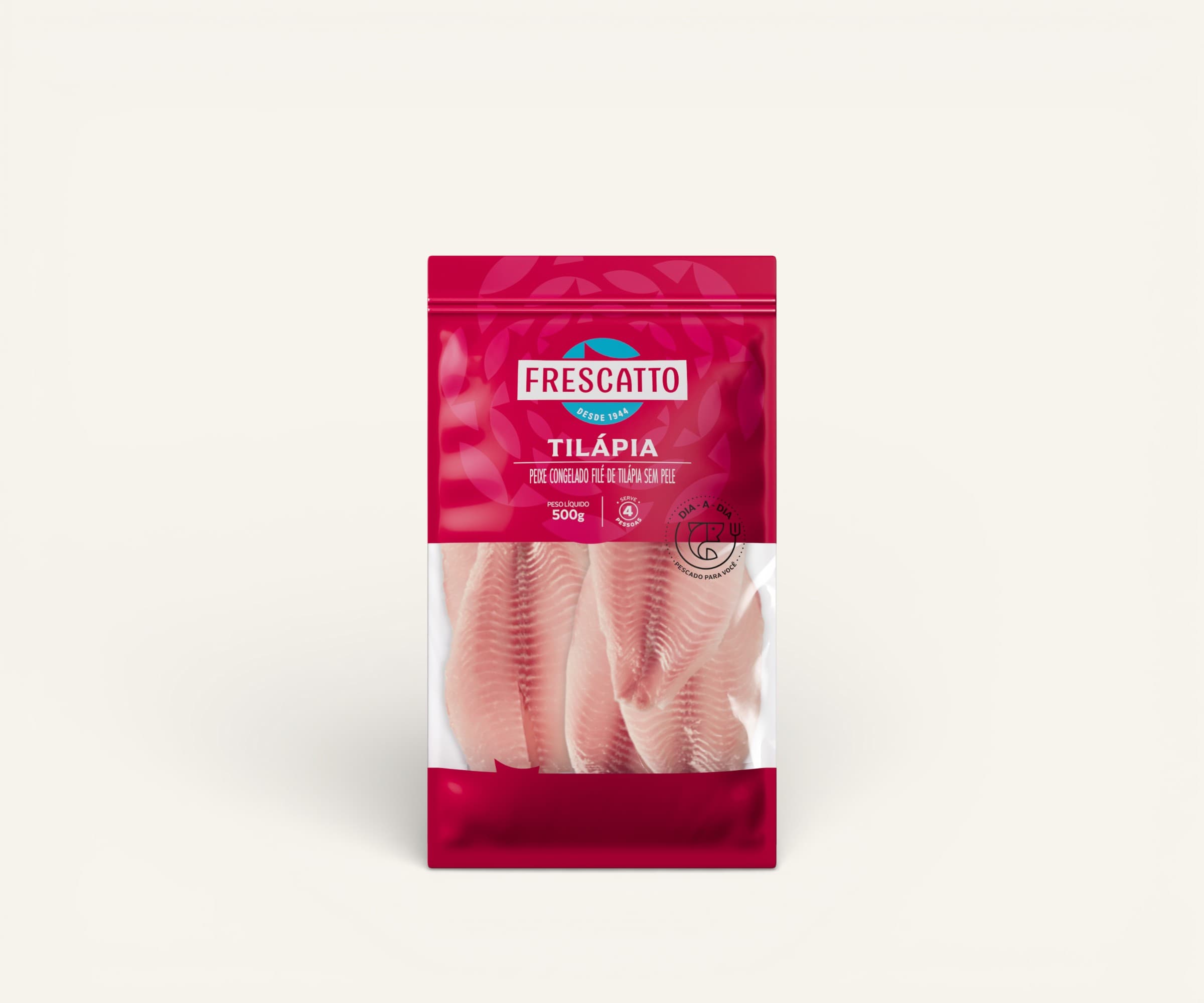 Filé de tilápia com pele e sem espinha Frescatto 500g