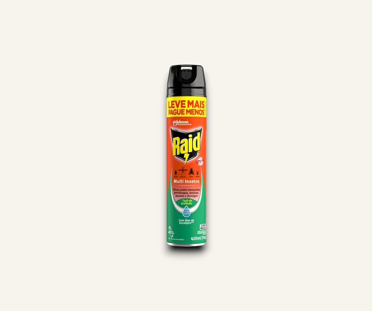Inseticida aerossol multi-Insetos óleo de eucalipto Raid 420ml
