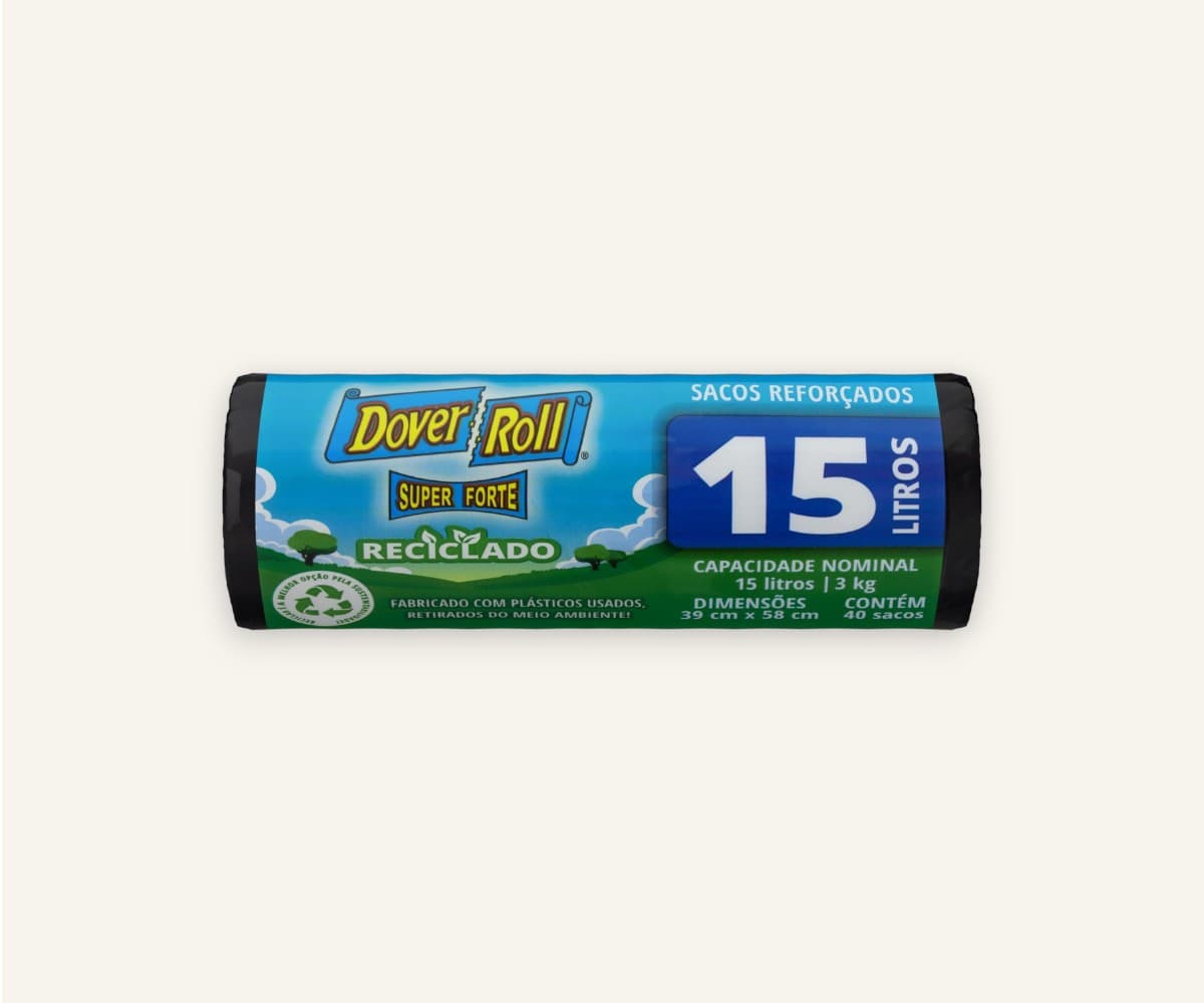 Saco de lixo 15l descartável com 40un