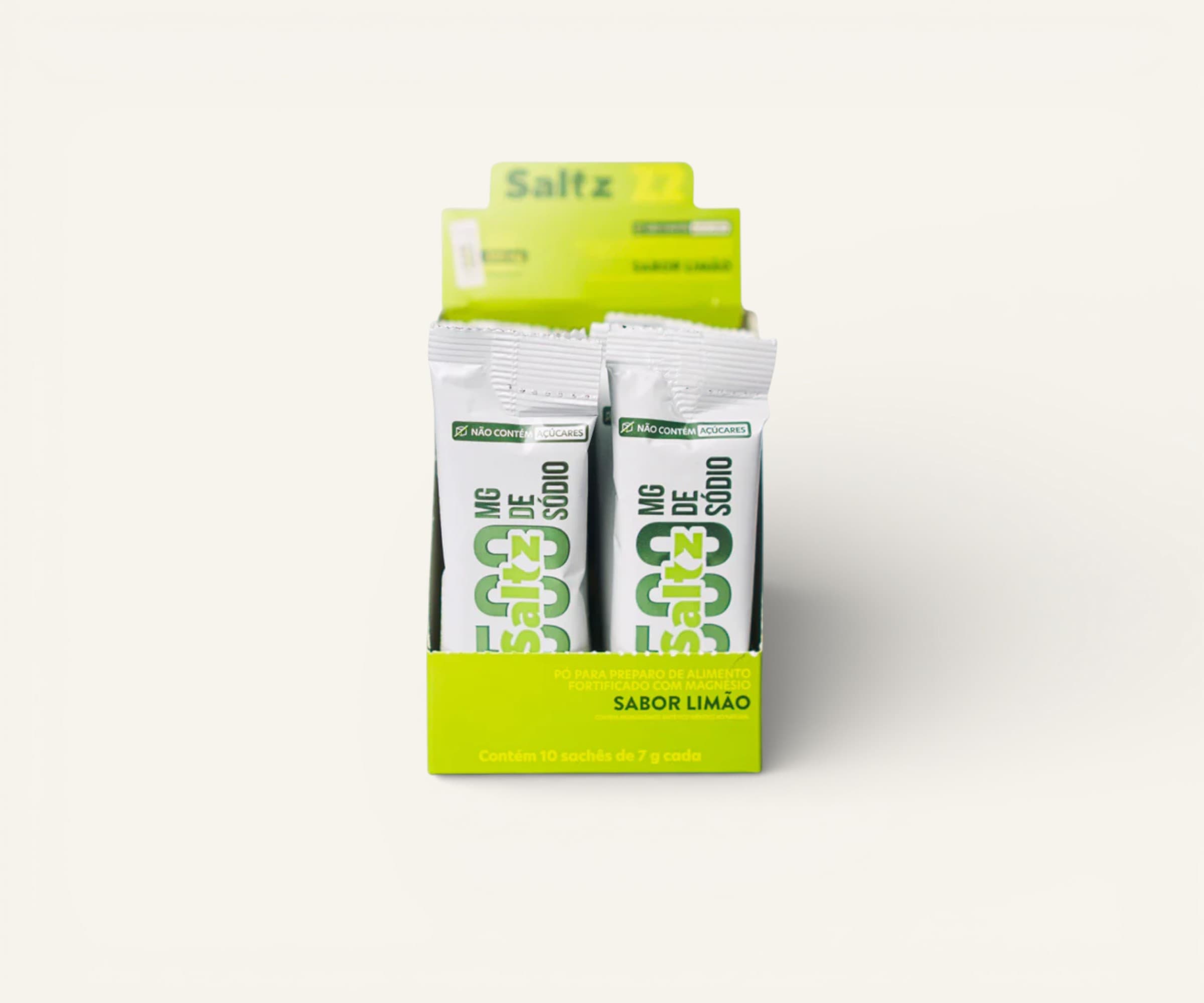 Eletrólitos Saltz sabor limão caixa 10 sachês de 5g