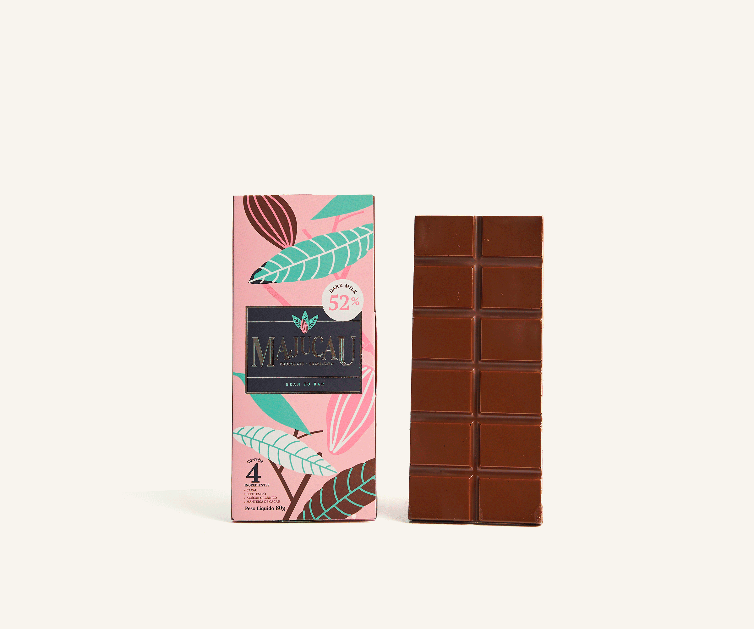 Chocolate ao leite 52% cacau bean to bar 70g