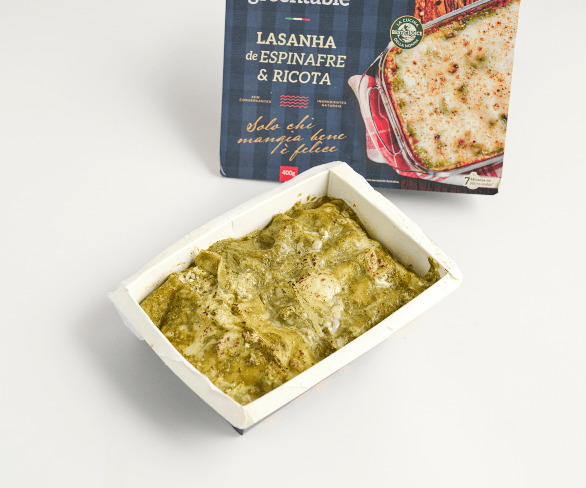 Lasanha congelada de espinafre e ricota 400g