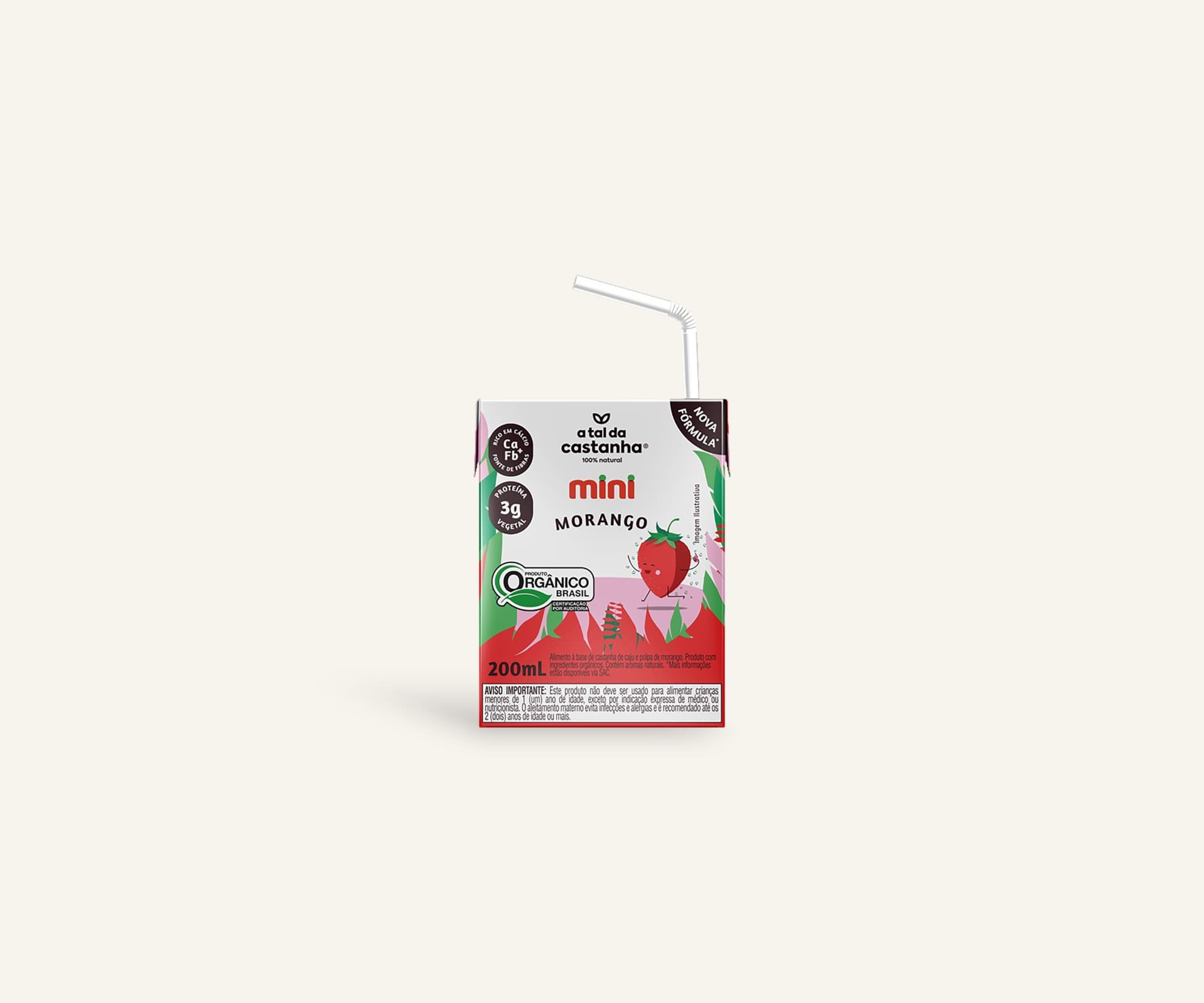 Bebida vegetal mini morango 200ml