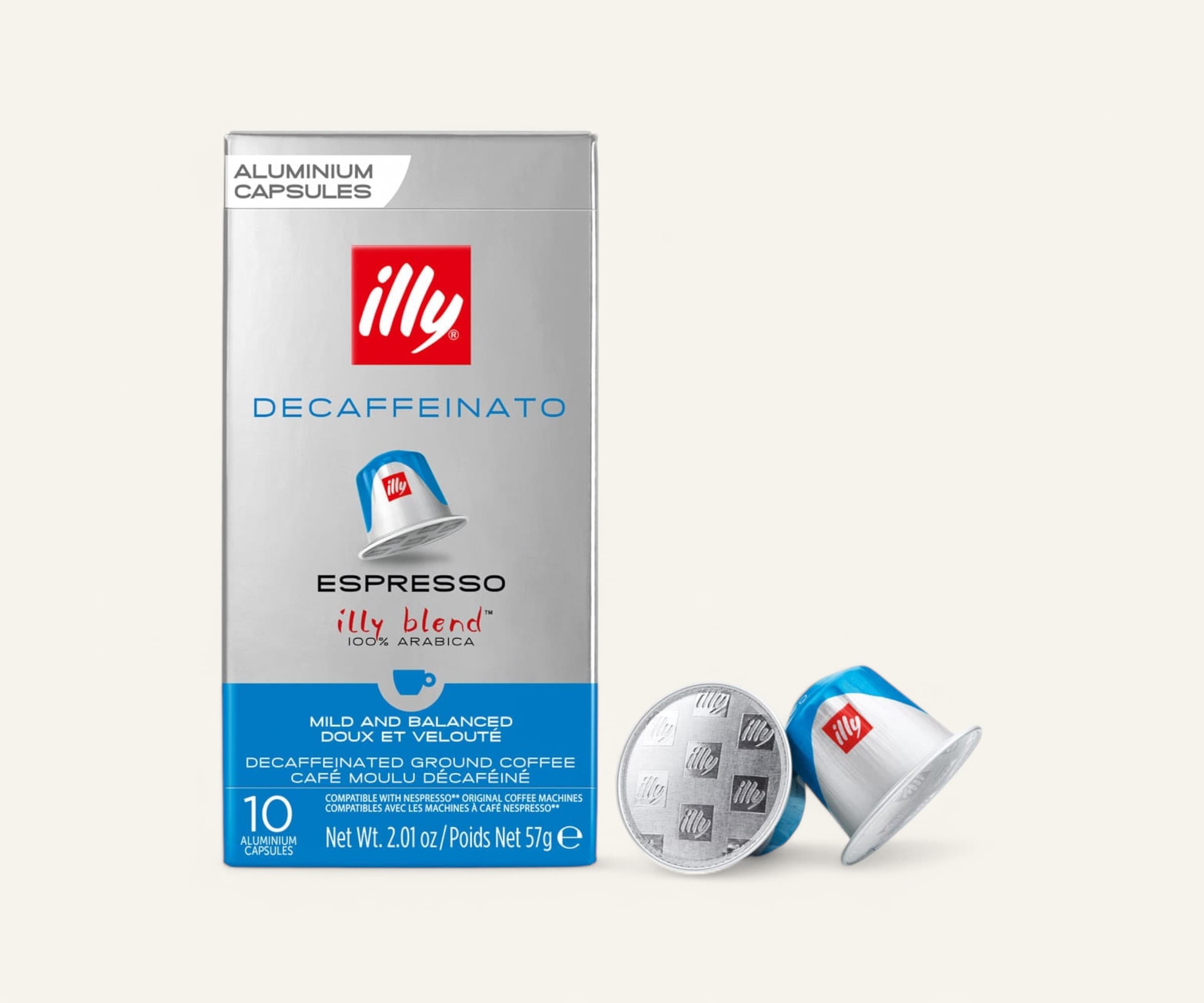 Café em cápsula descafeinado espresso compatível com Nespresso illy 10un