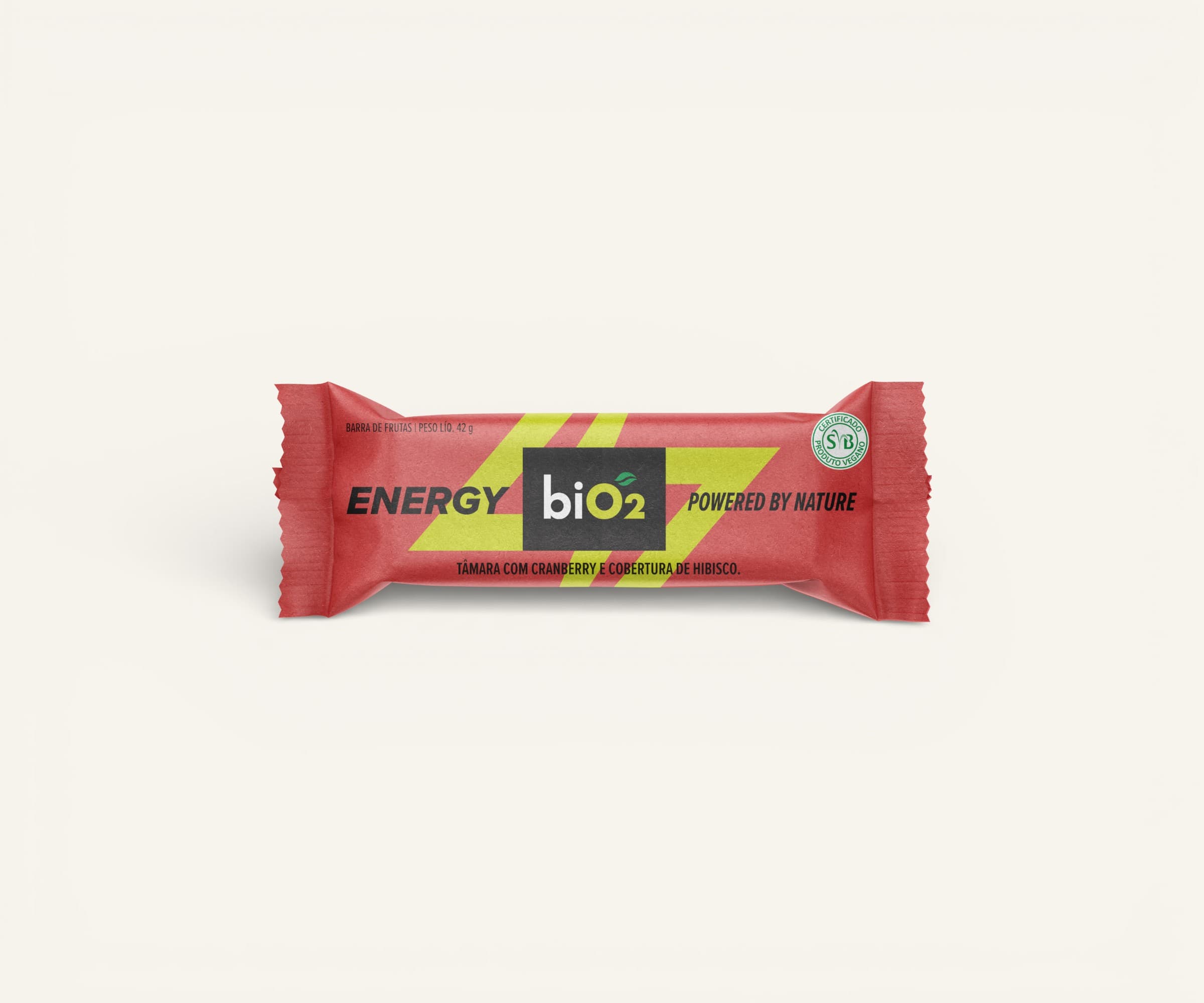 Energy bar biO2 tâmara e cranberry com cobertura de hibisco 42g
