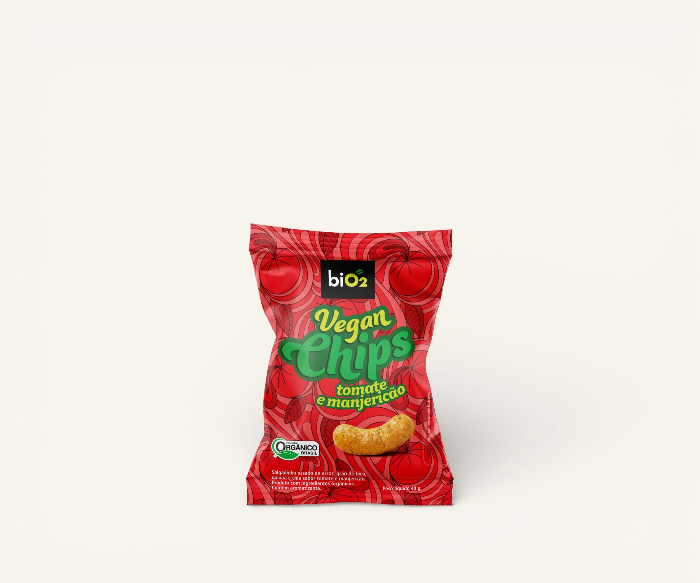 Vegan chips tomate e manjericão BiO2 40g