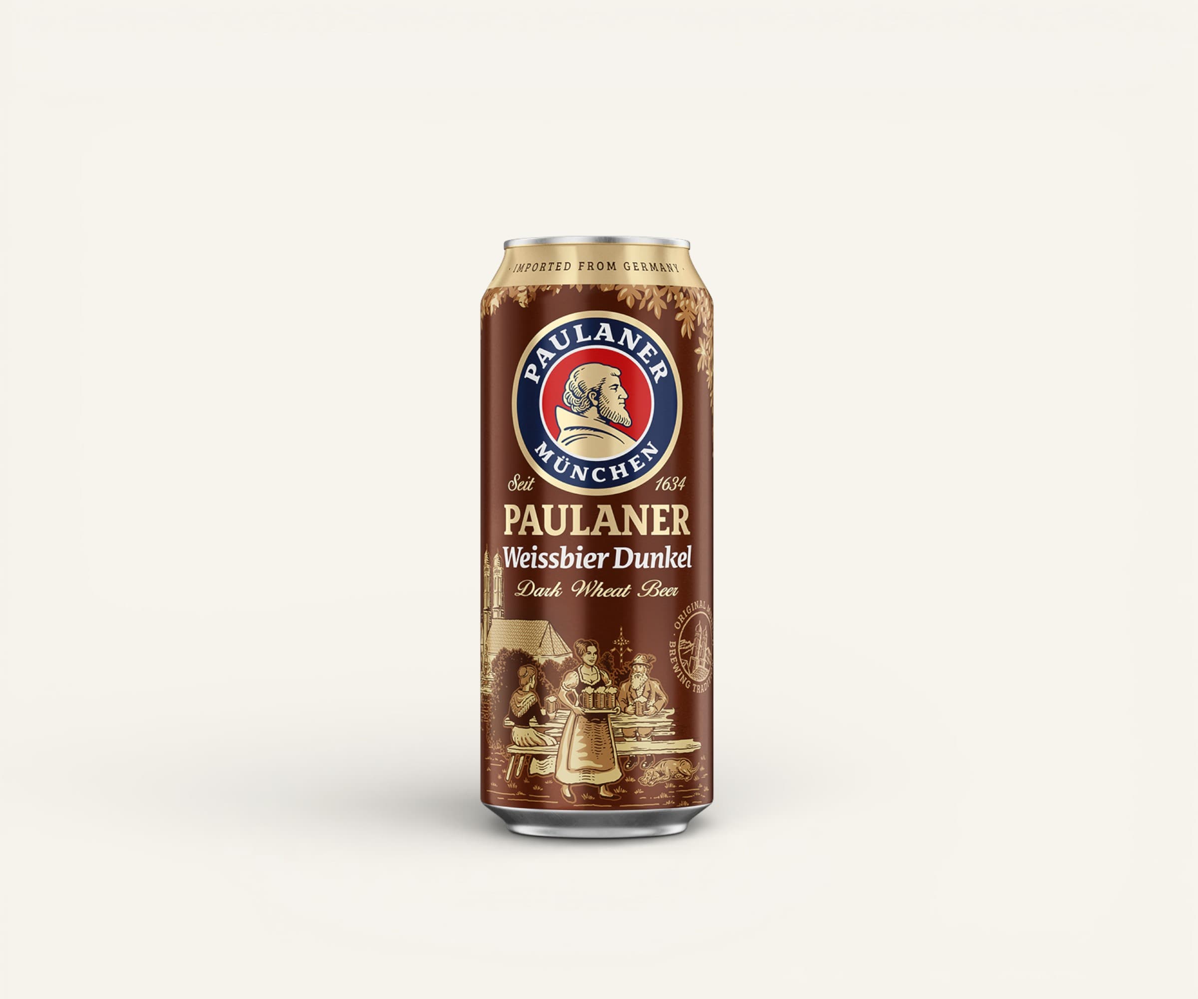 Cerveja alemã weissbier dunkel Paulaner München lata 500ml