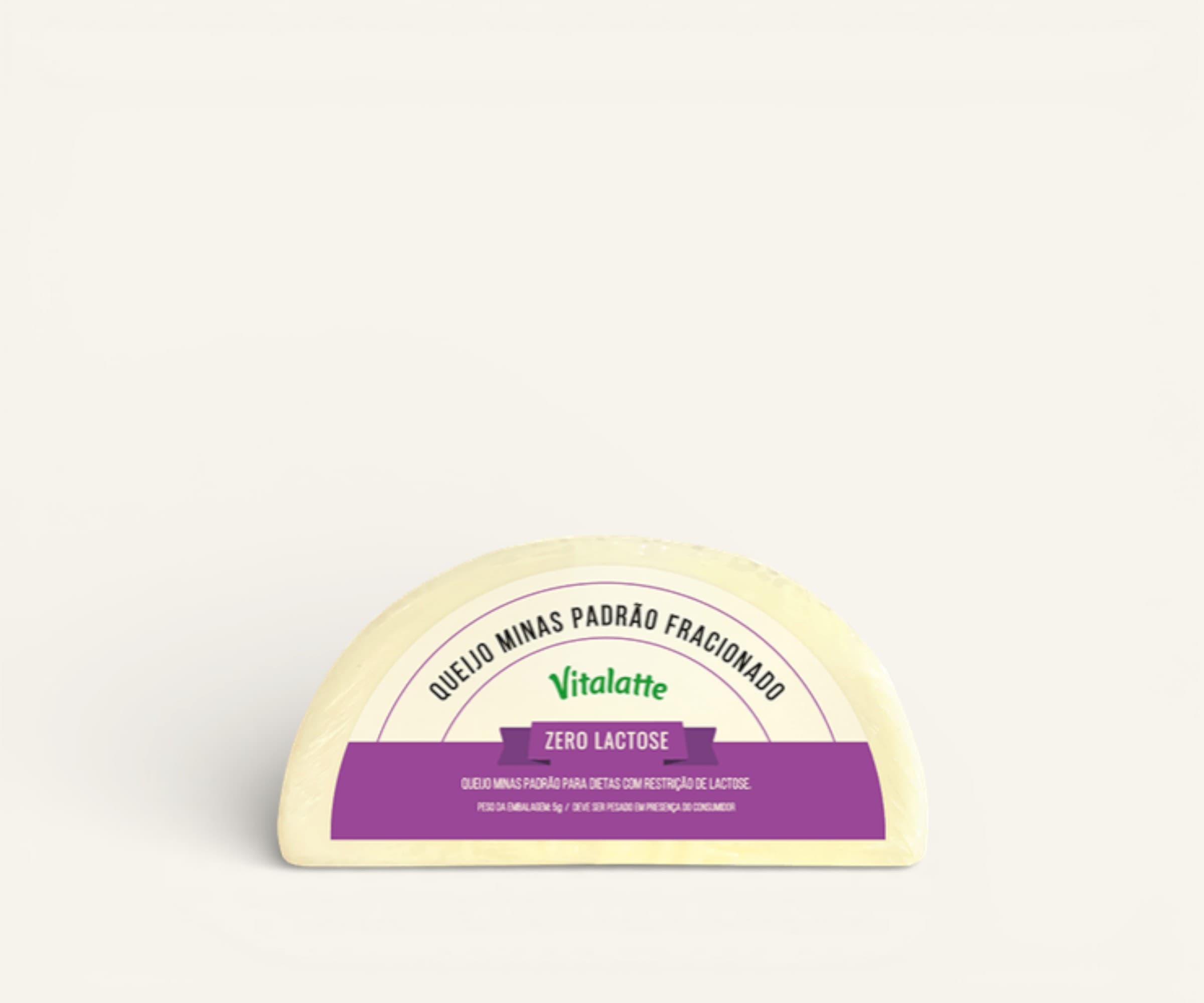 Queijo minas padrão zero lactose Vitalatte fracionado 350g