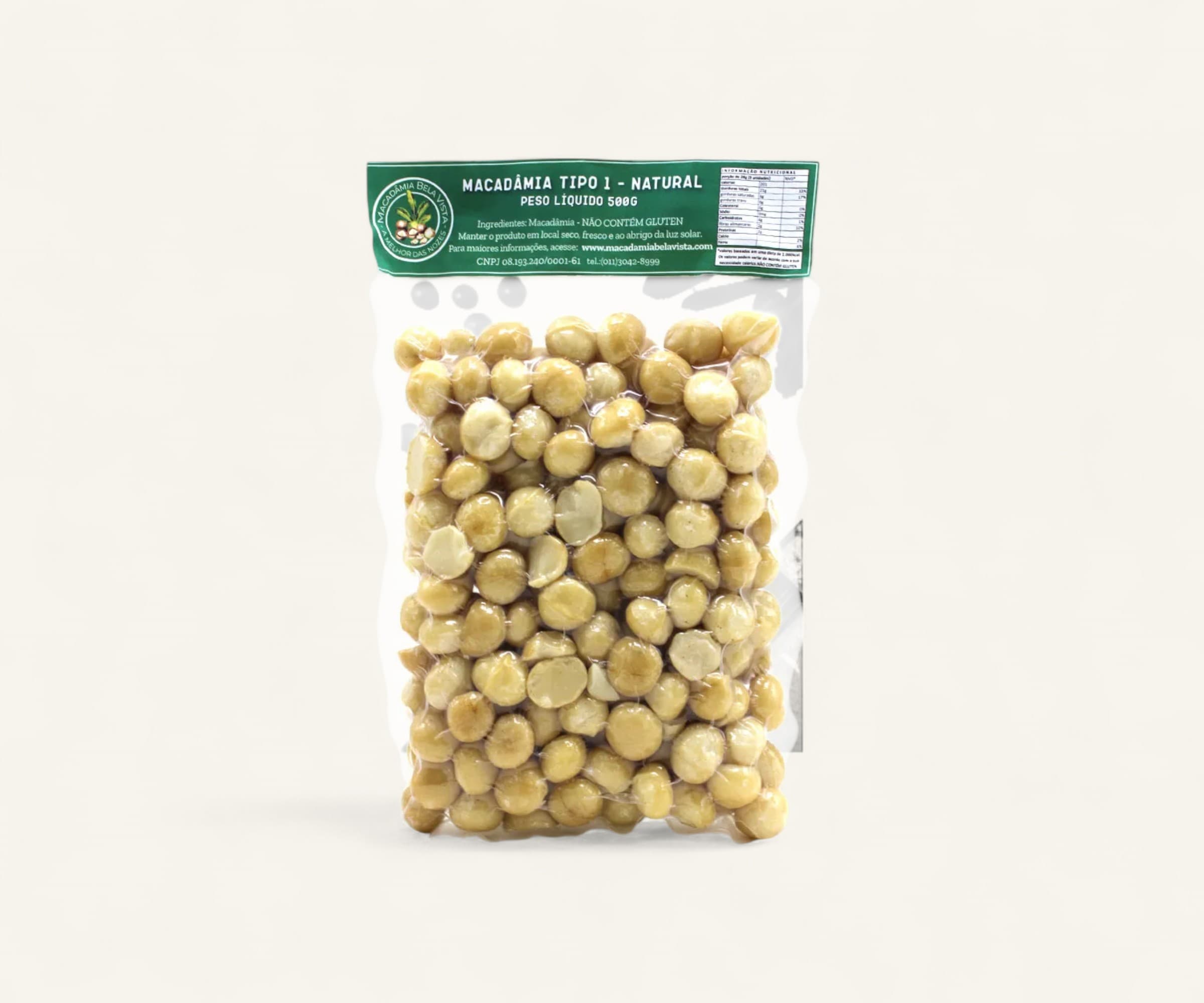Macadâmia tipo 1 natural 500g