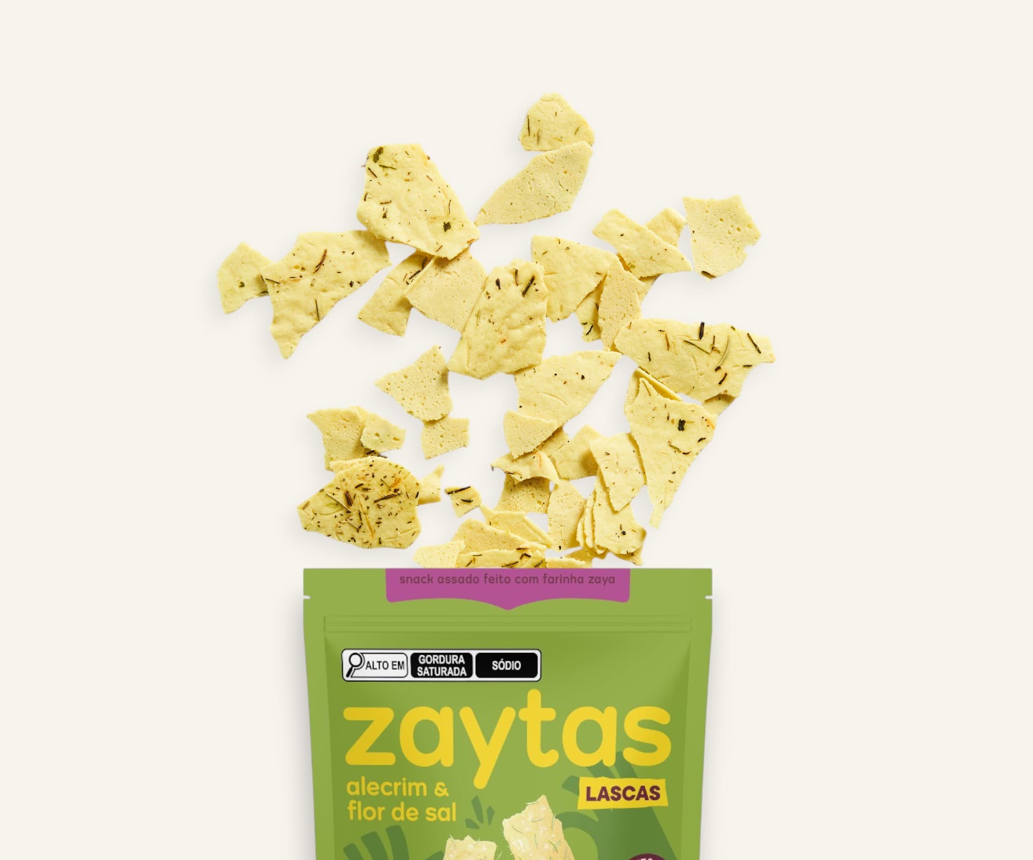 Lascas Zaytas alecrim e flor de sal 80g