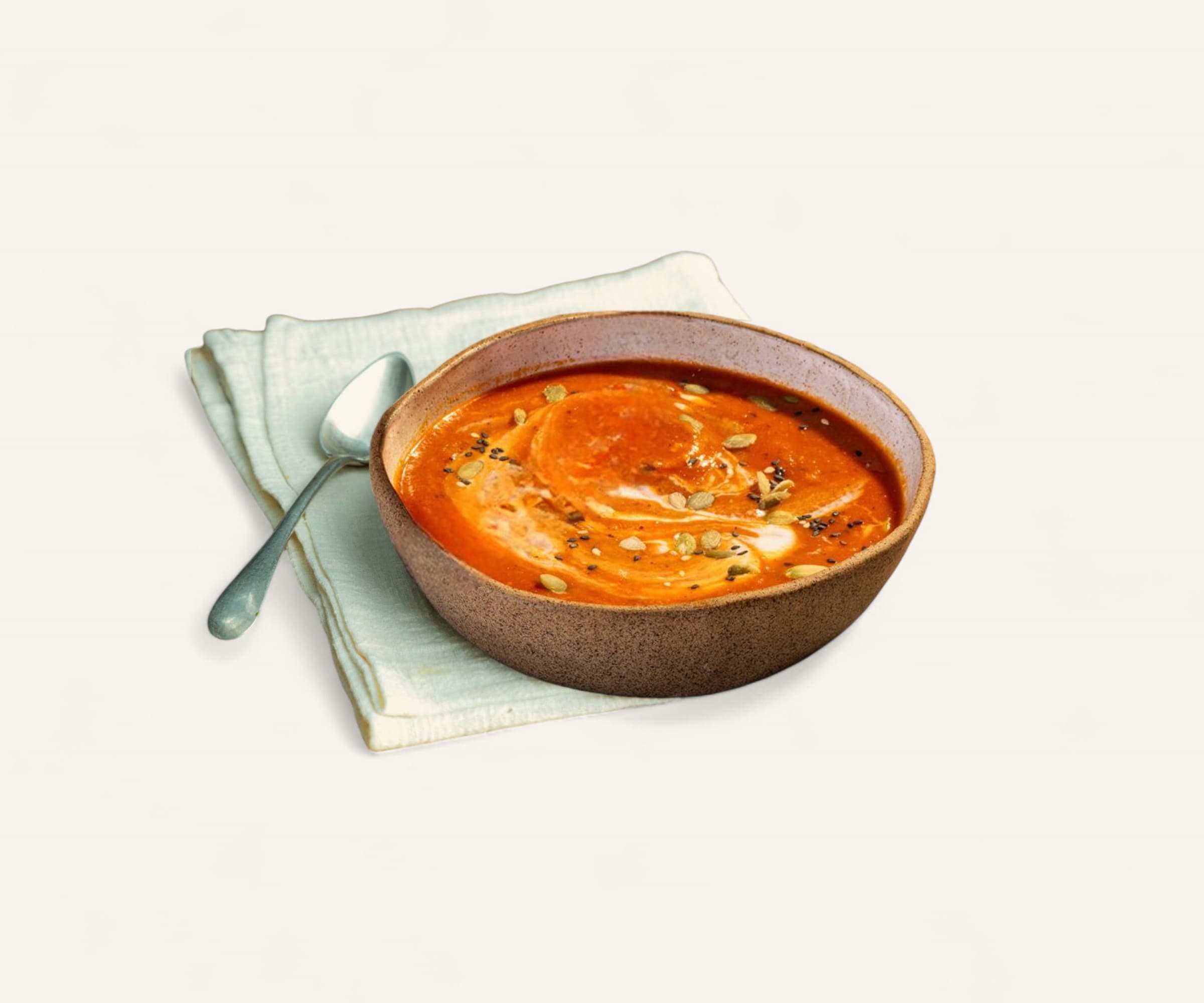 Sopa de tomate com iogurte grego e granola salgada 400g