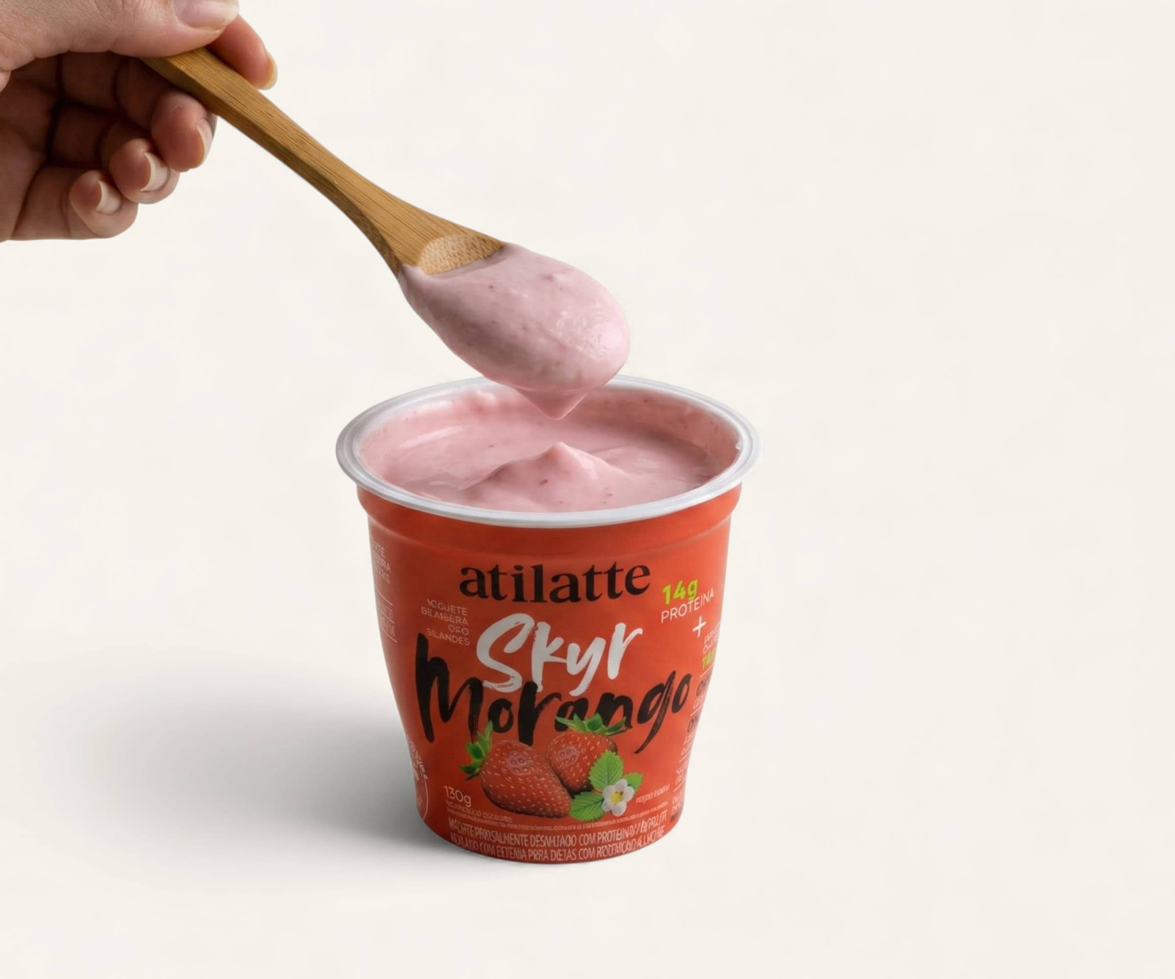 Iogurte parcialmente desnatado skyr morango zero lactose 160g