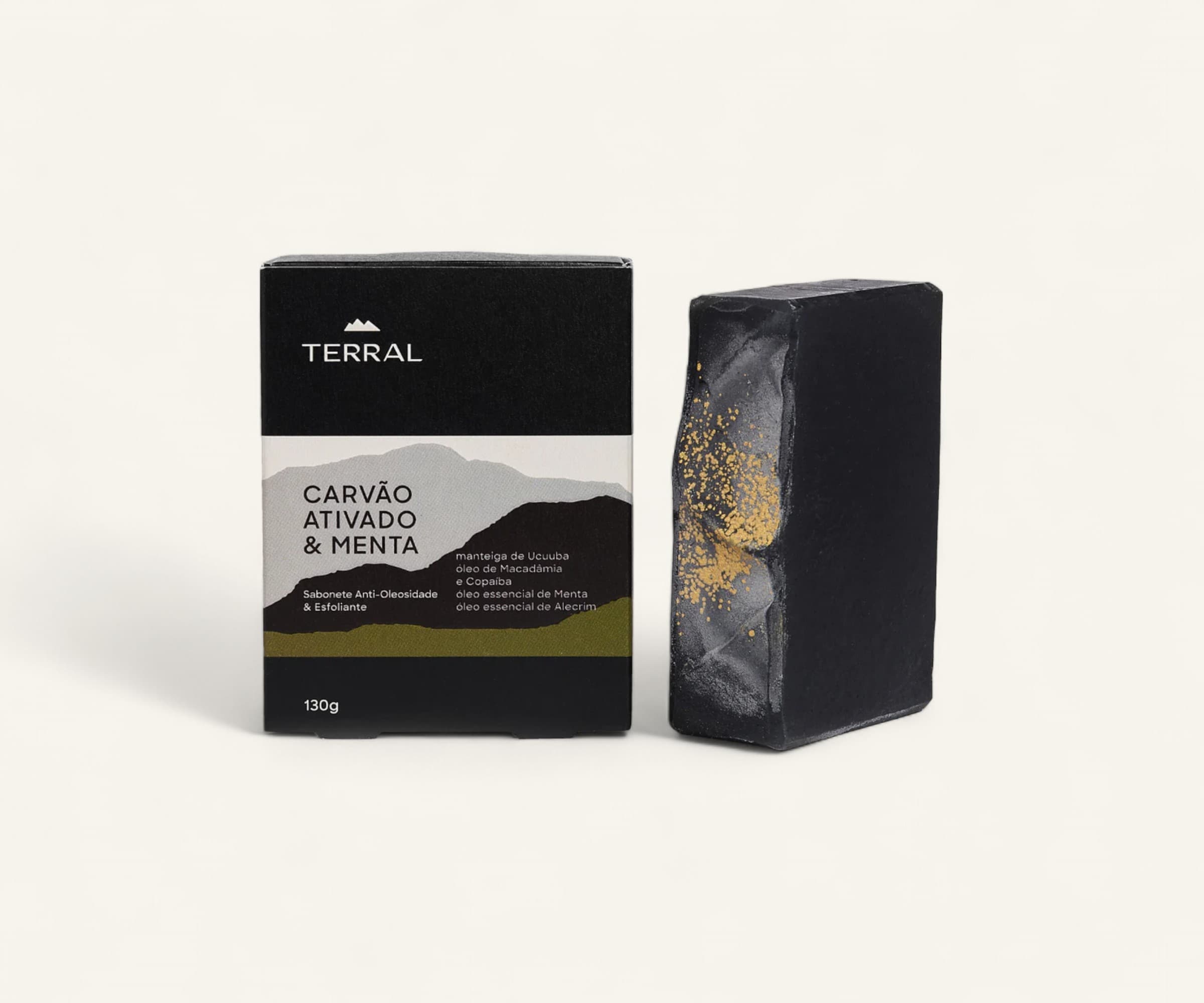 Sabonete de carvão ativado e menta Terral 125g