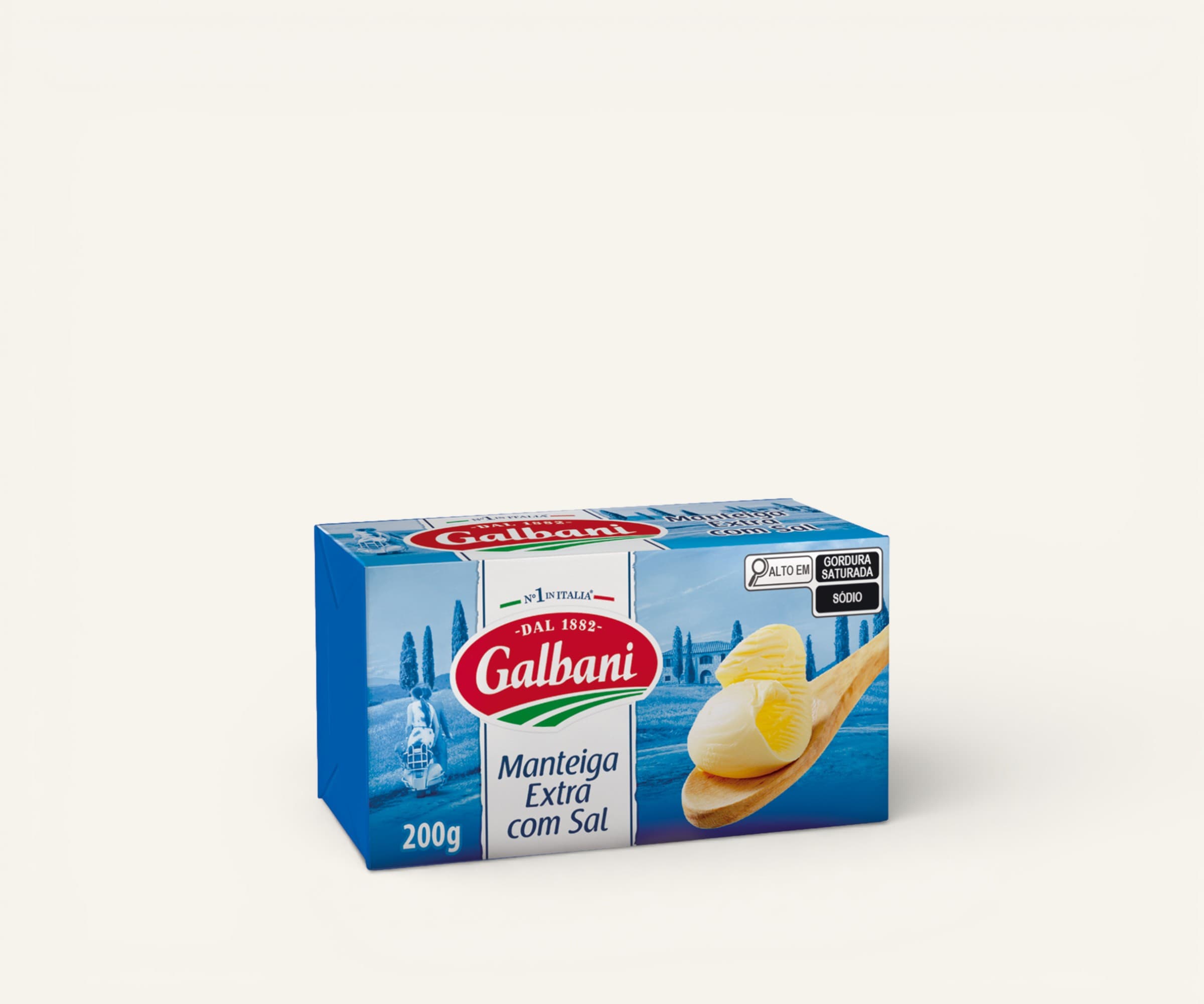 Manteiga extra com sal tablete Galbani 200g