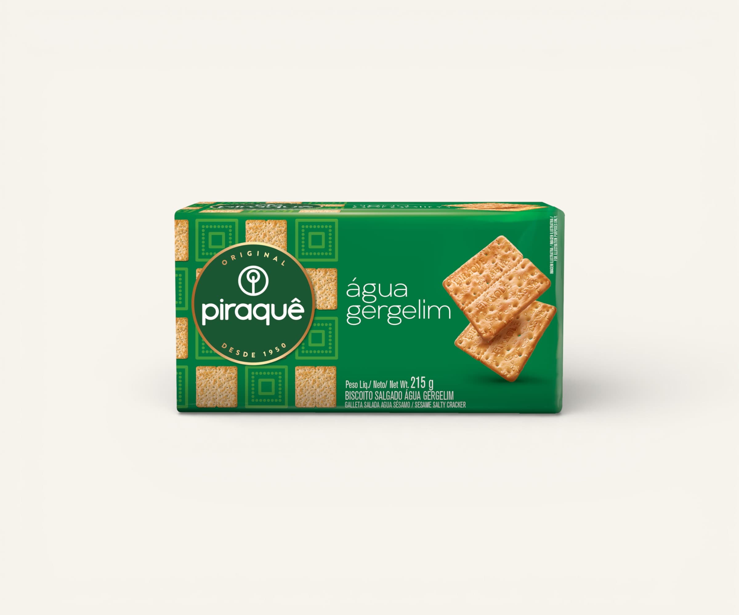 Biscoito salgado água e gergelim Piraquê 215g