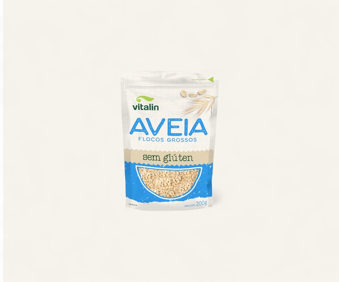 Aveia em flocos grossos integral sem glúten 200g