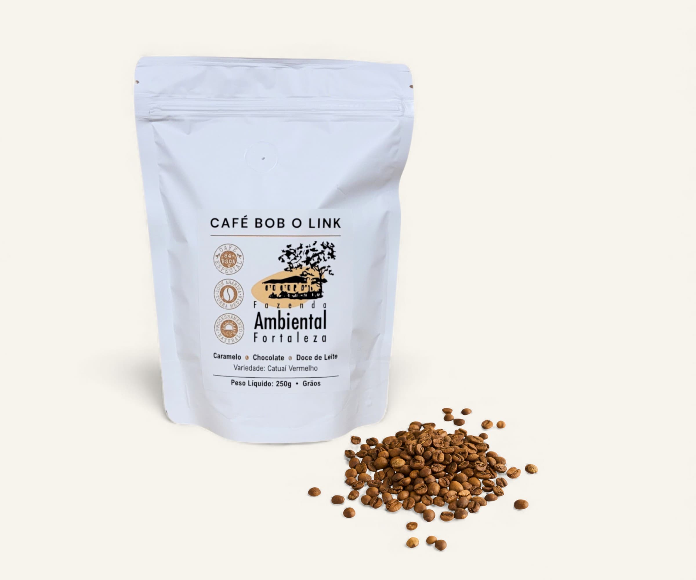 Café torrado em grãos Bob o Link Catuaí Vermelho 250g