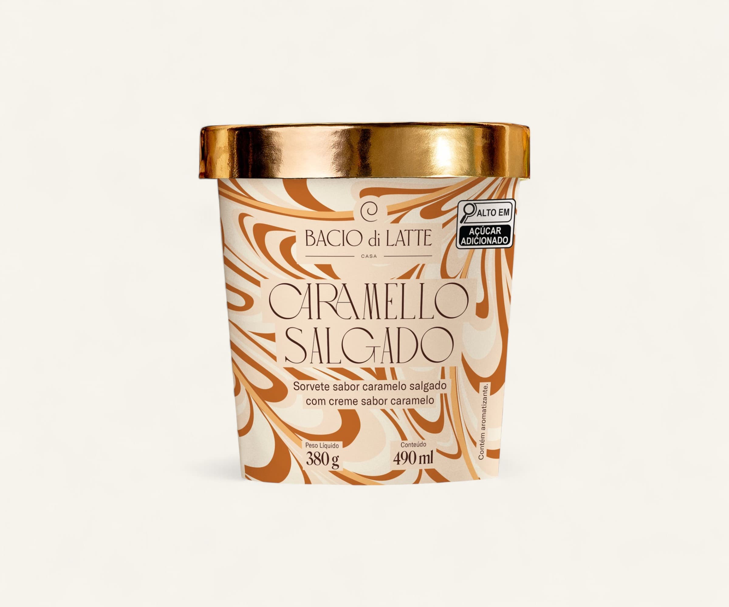Sorvete de caramelo salgado Bacio di Latte 490ml