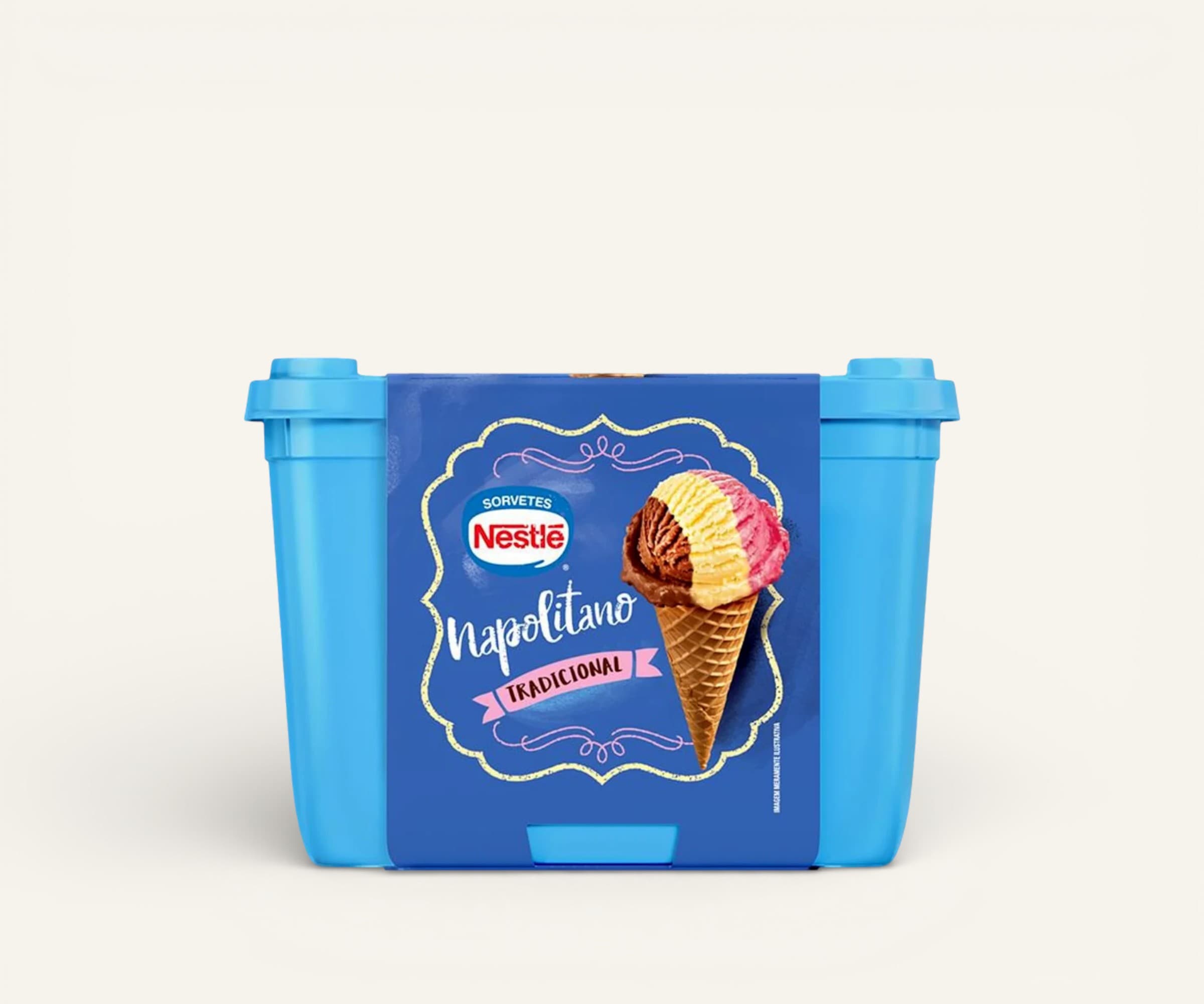 Sorvete tradicional sabor napolitano Nestlé 1,5l
