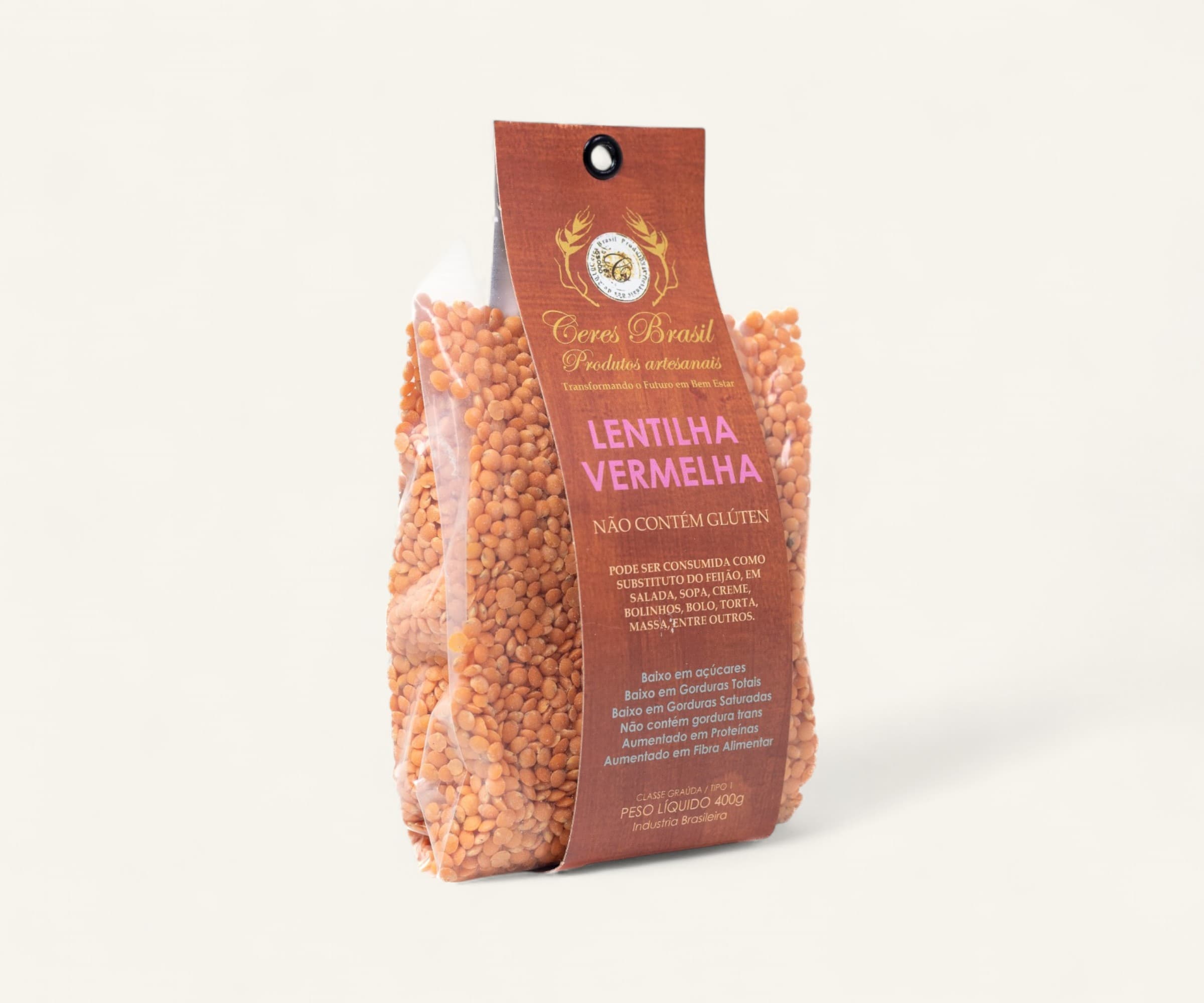 Lentilha vermelha sem pele 400g