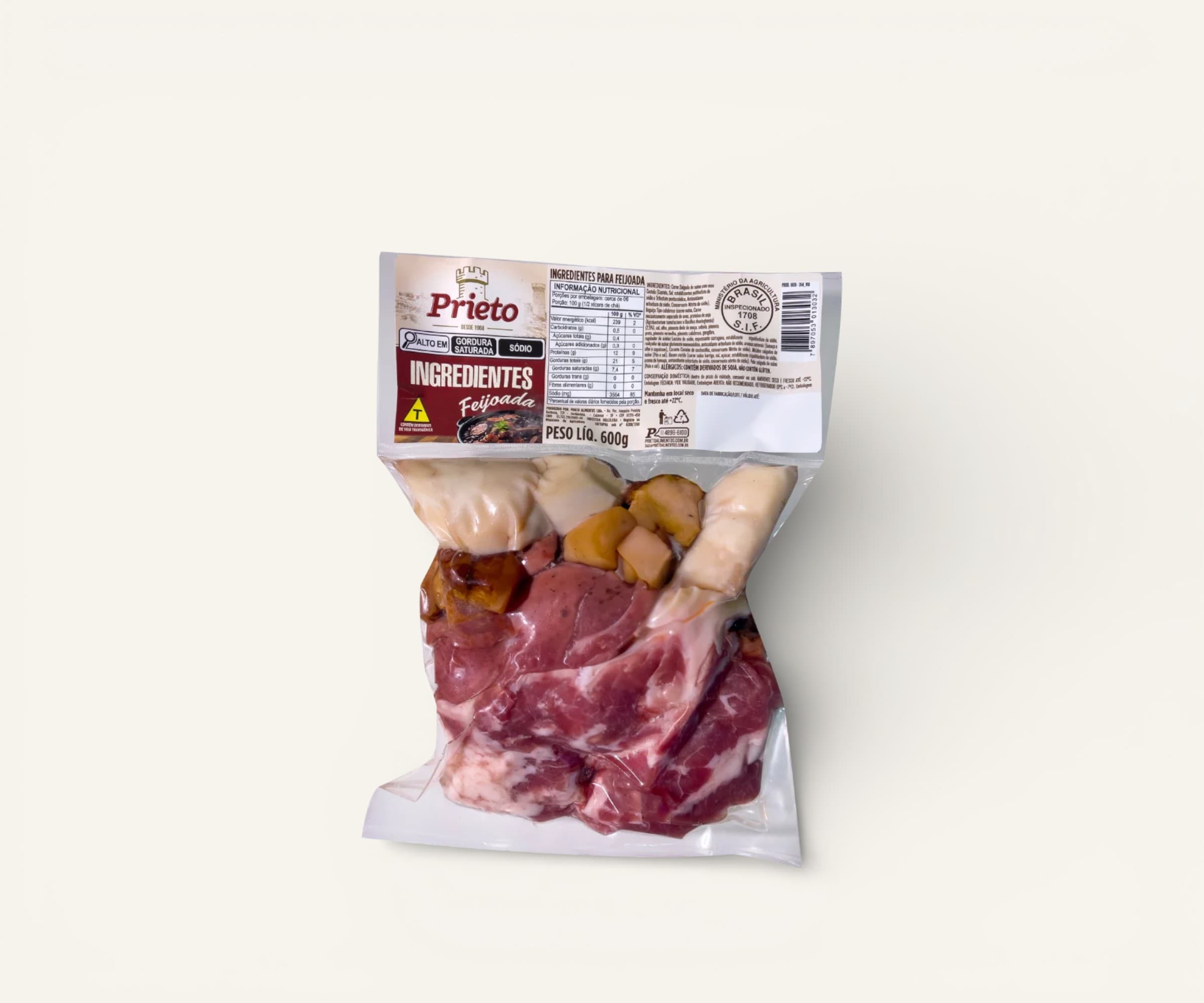 Ingredientes salgados para feijoada Prieto 600g