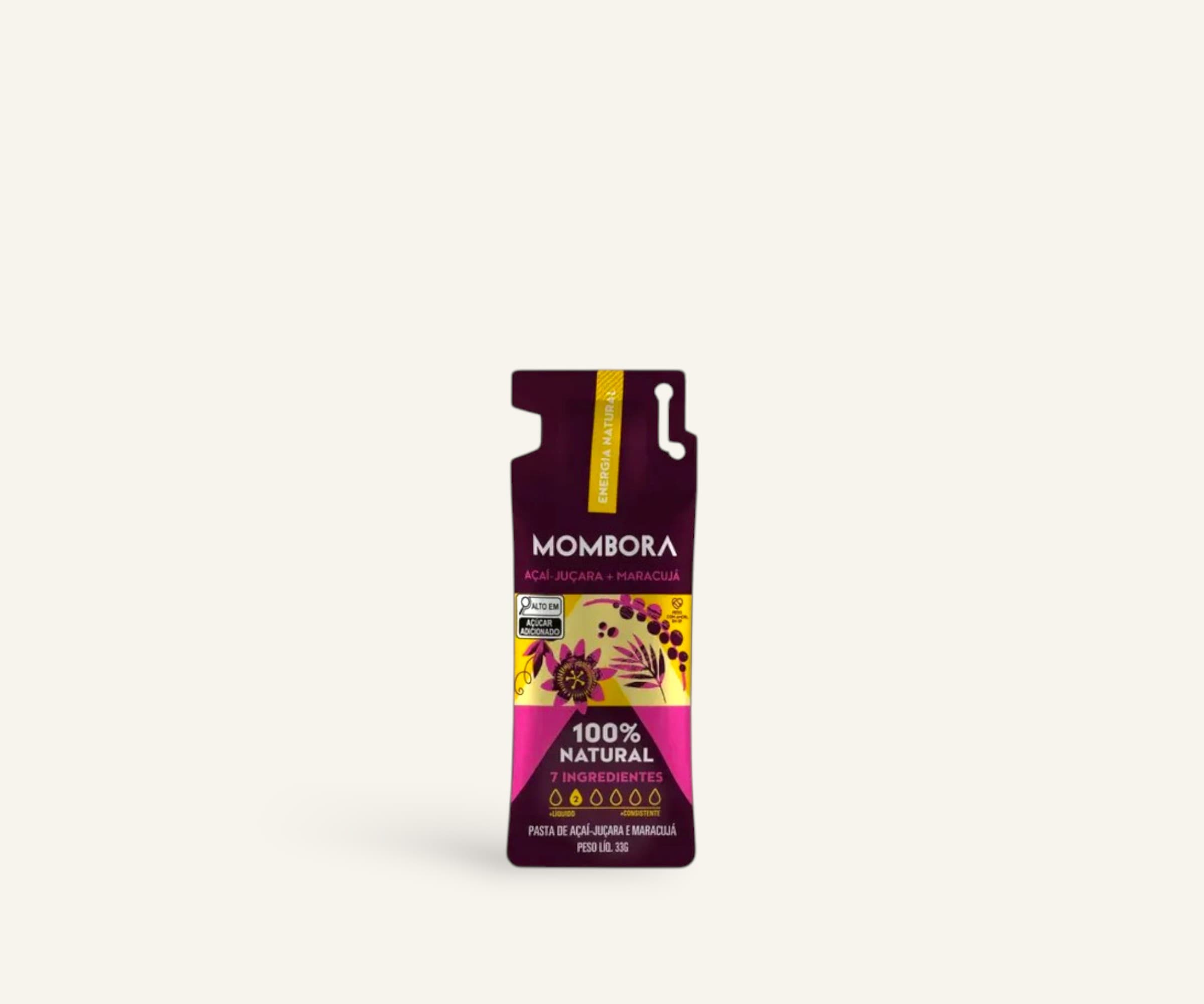 Gel sabor açaí juçara e maracujá 100% natural 30g