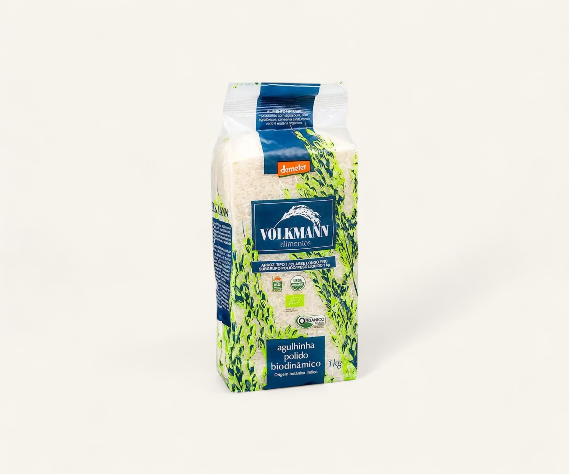 Arroz agulhinha polido biodinâmico 1kg