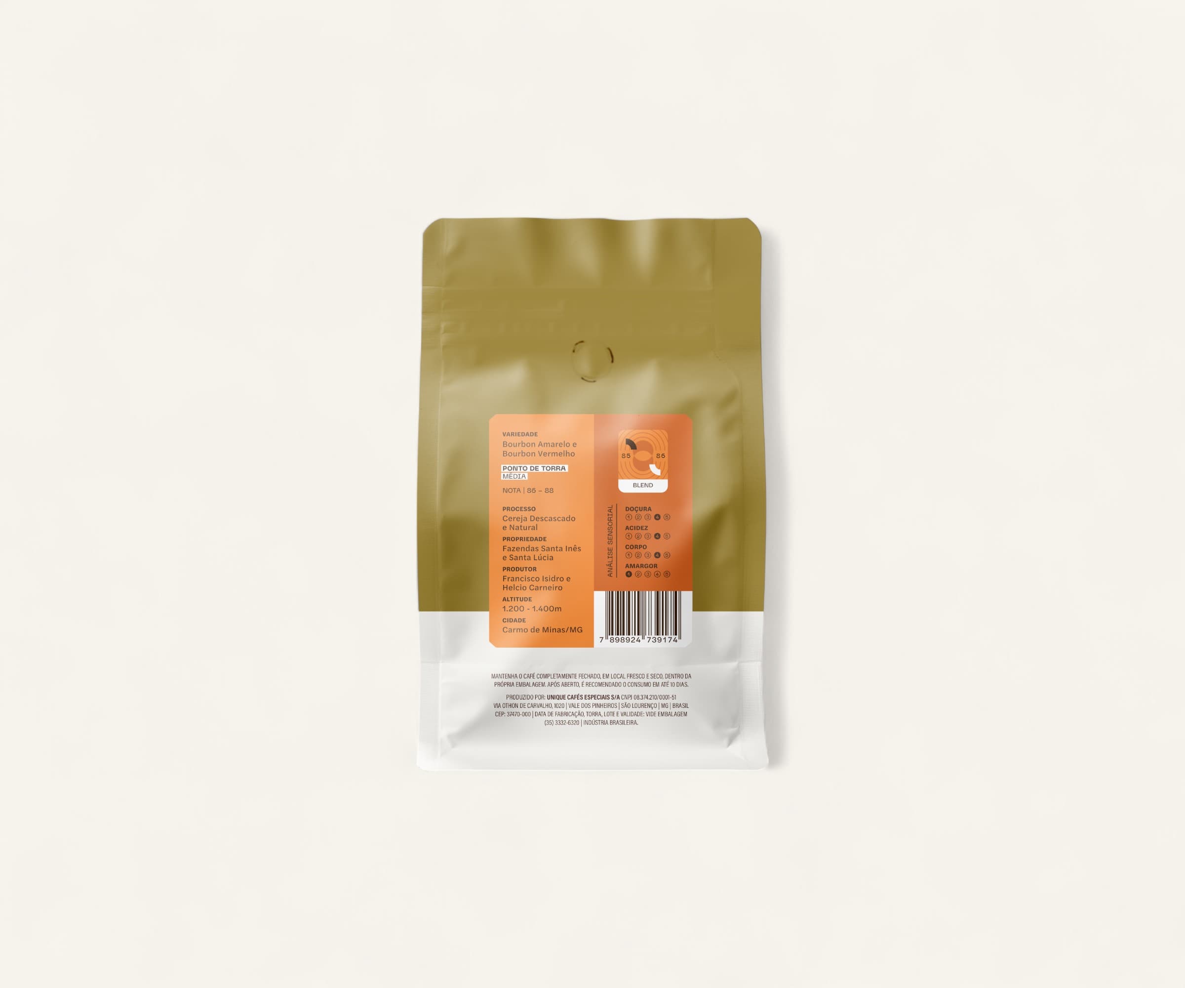 Café em grãos blend Unique Cafés 500g