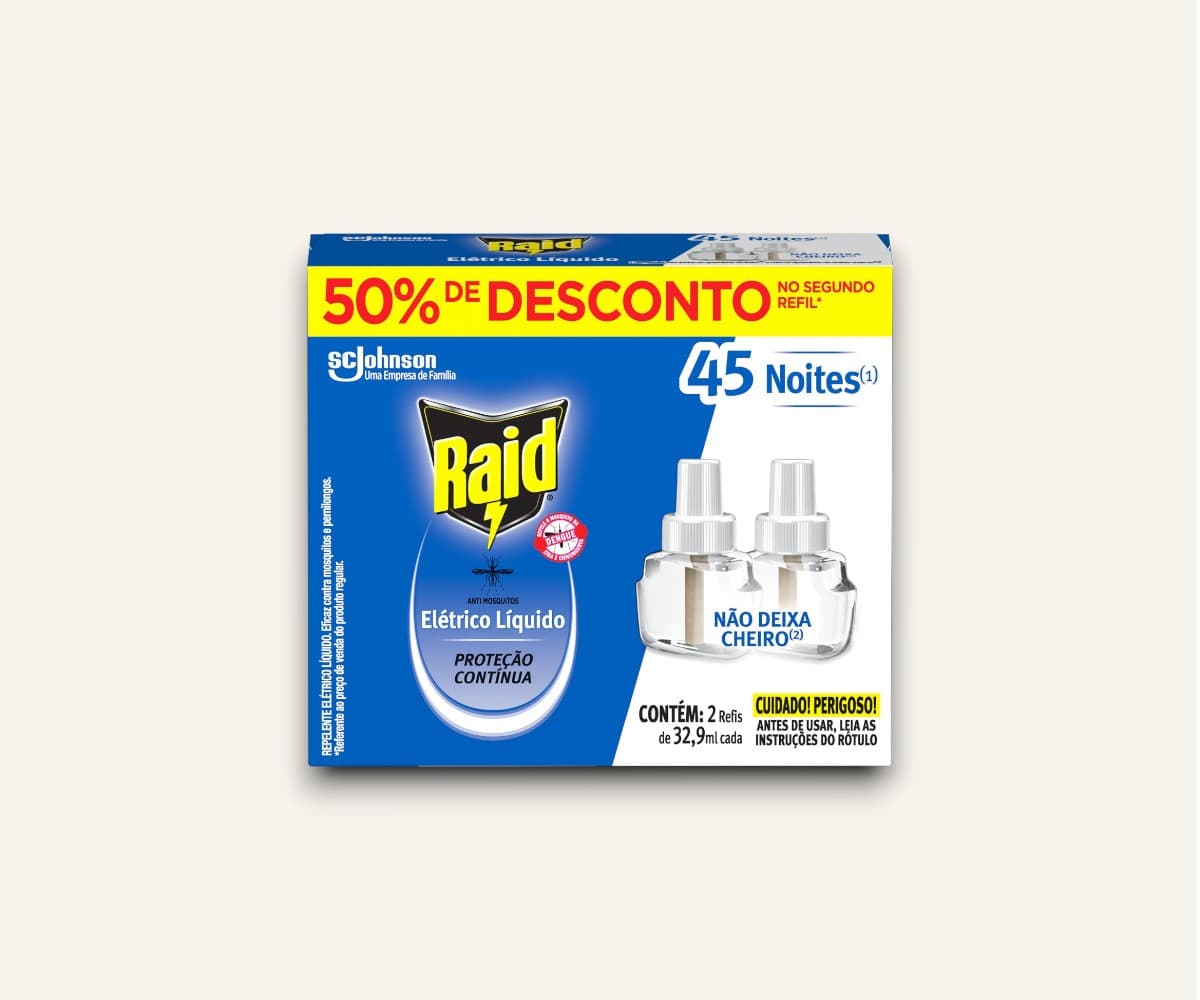 Refil repelente elétrico liquído Raid 32,9ml