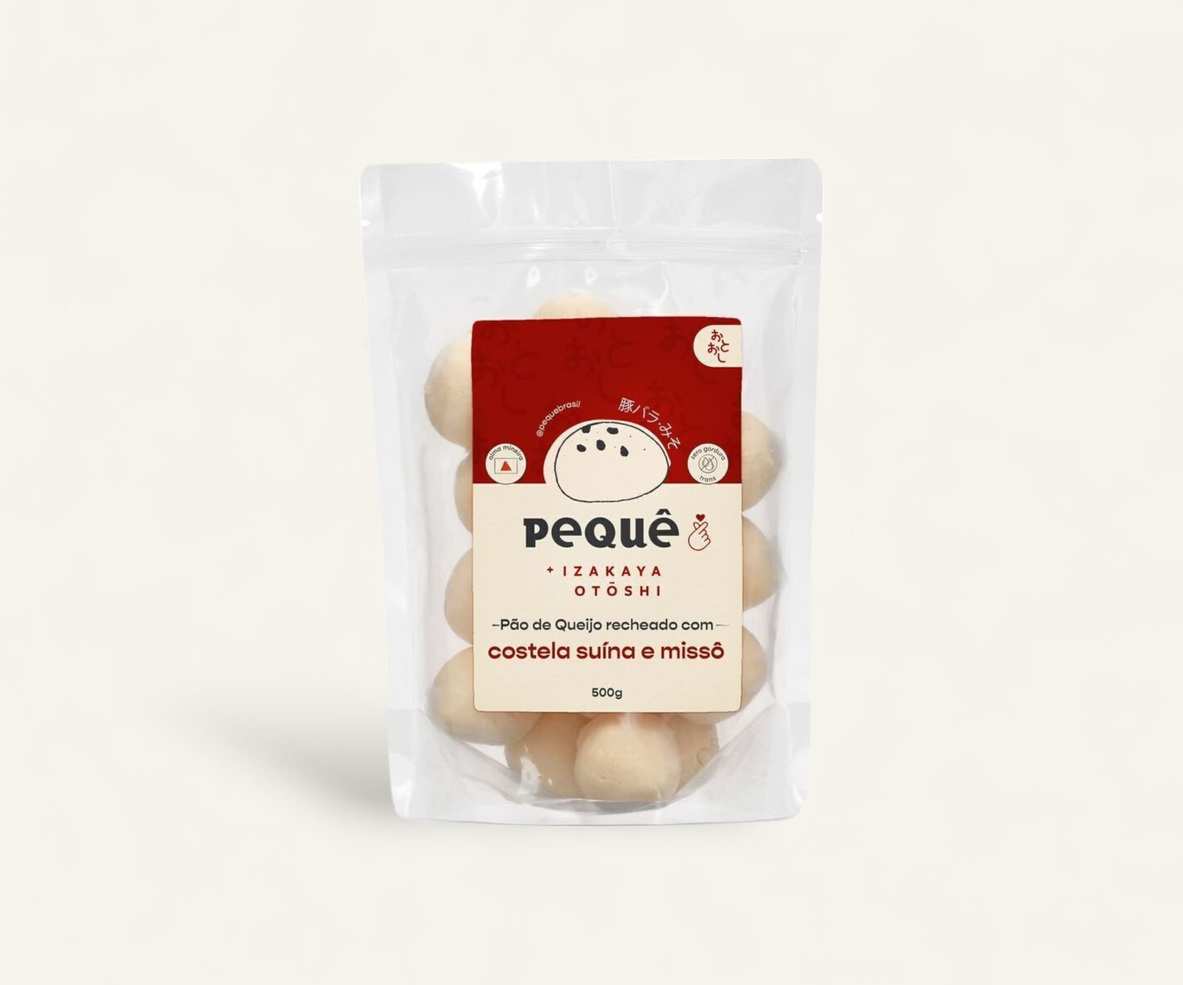 Pão de queijo recheado com costela suína e missô 500g