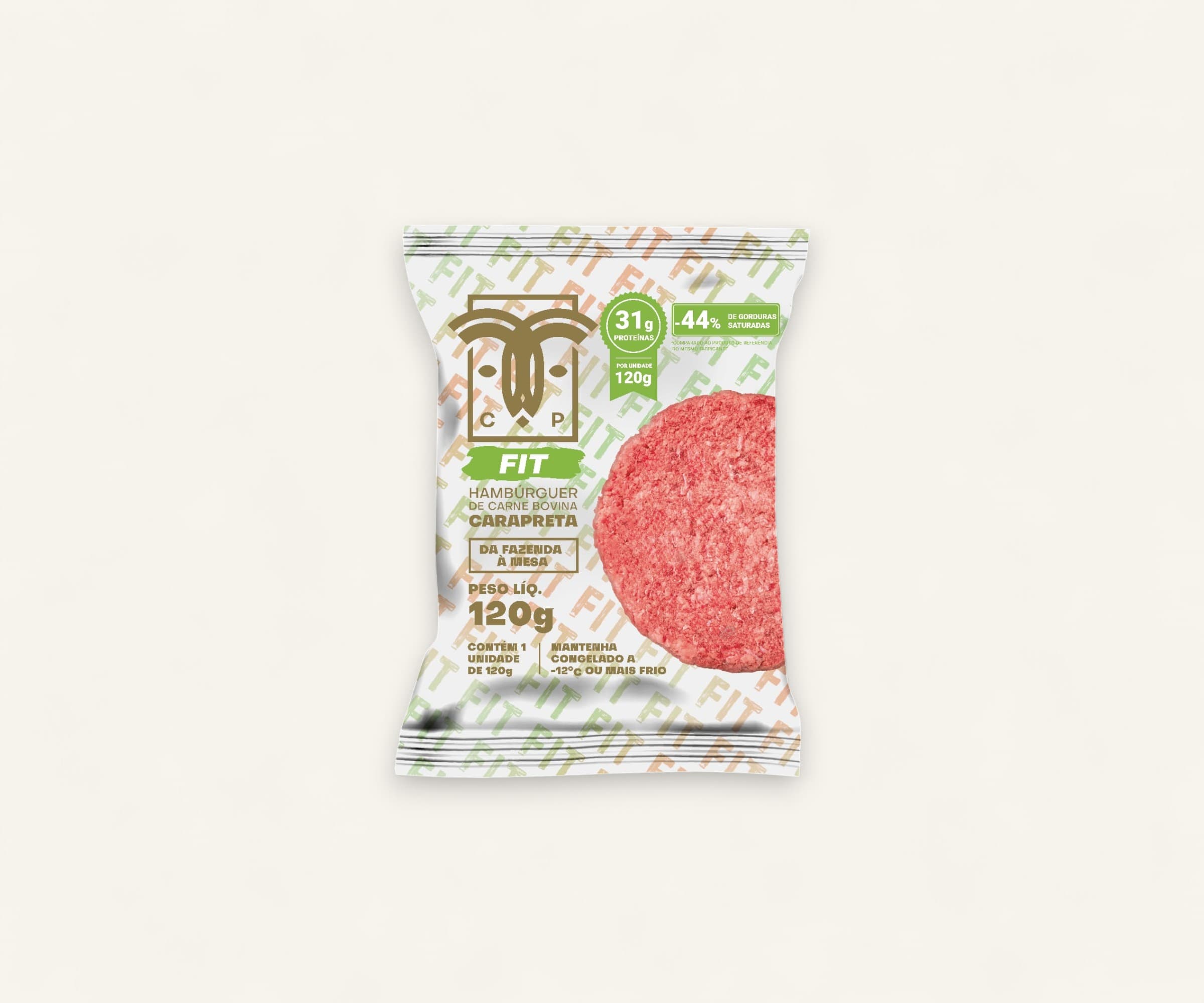 Hambúrguer de carne bovina Fit Carapreta 120g