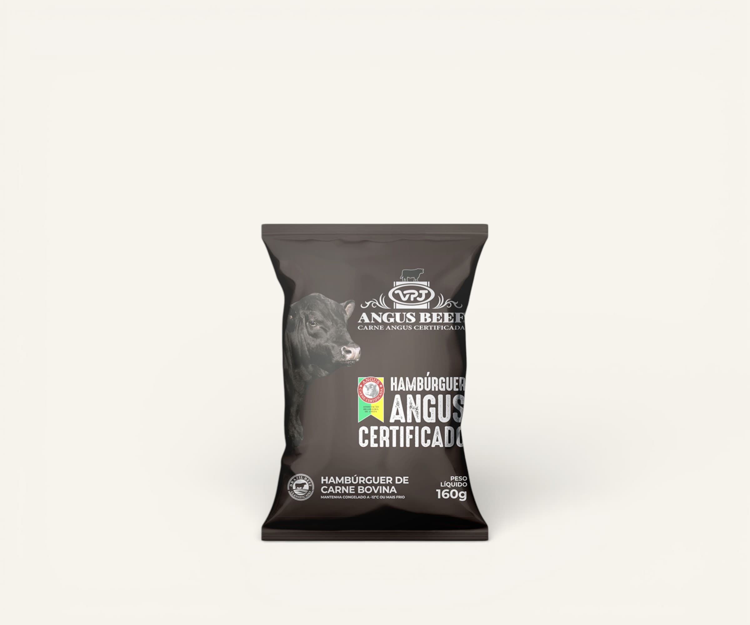 Hambúrguer bovino Angus Beef certificado VPJ 160g