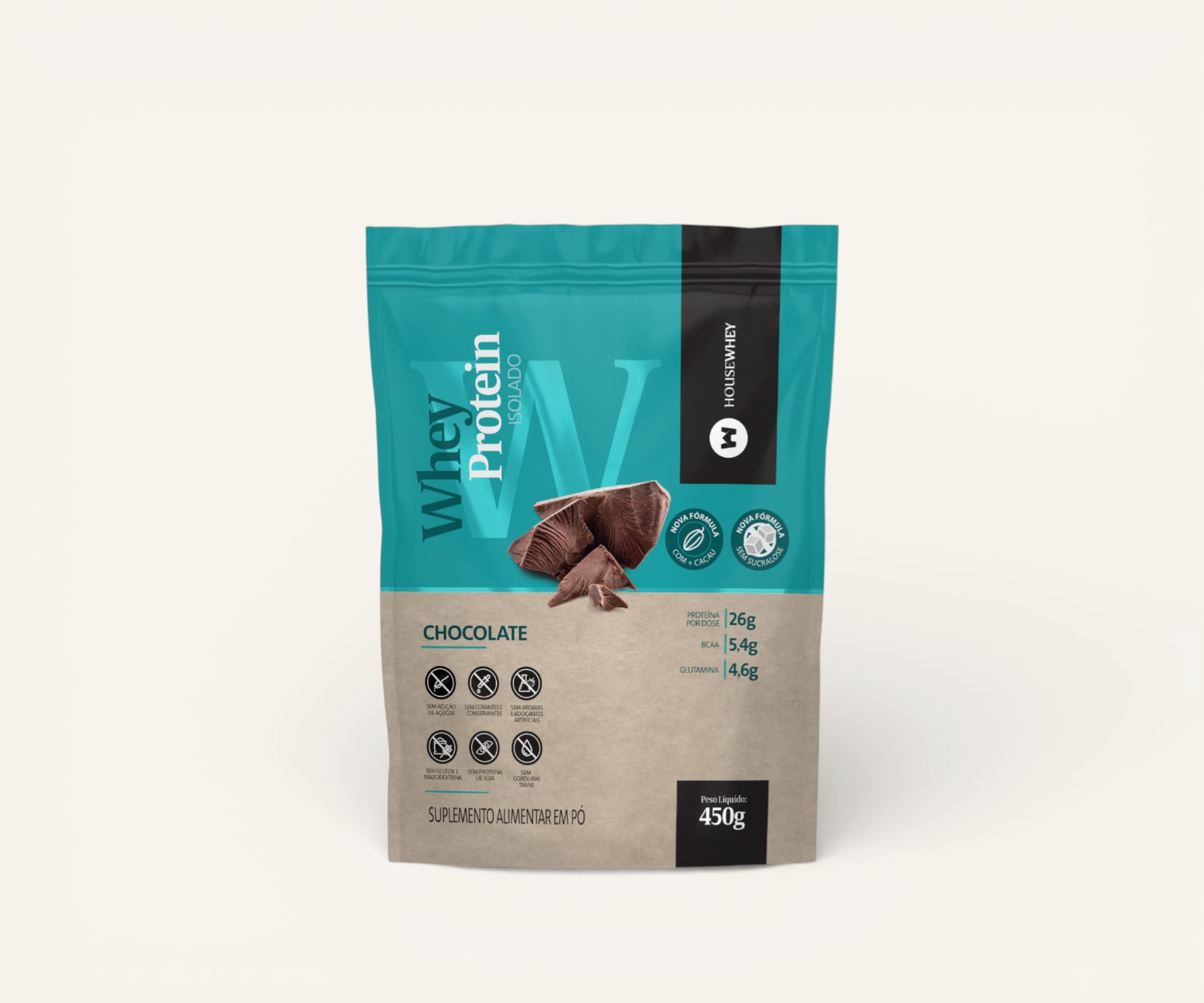 Whey protein isolado Housewhey sabor chocolate 450g
