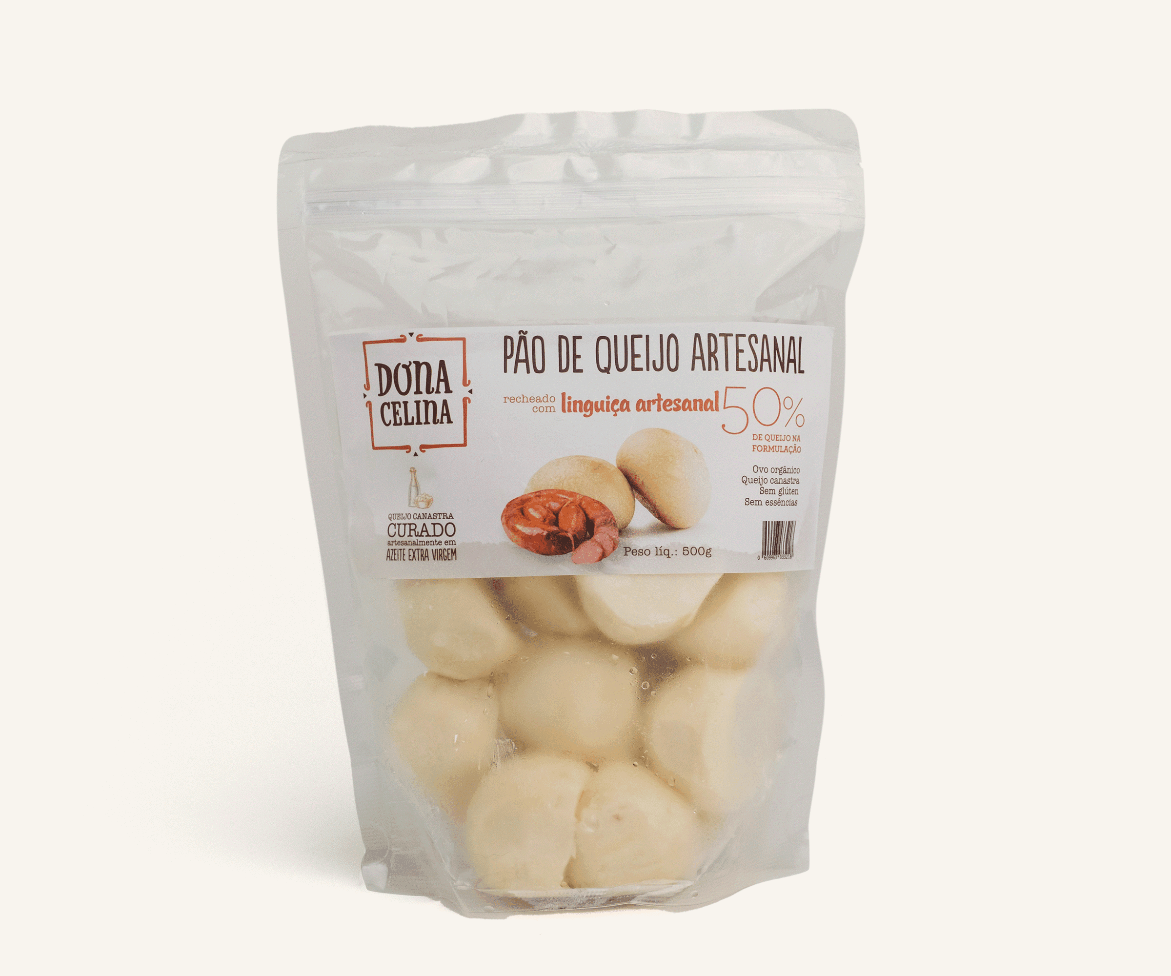 Pão de queijo artesanal com linguiça 500g