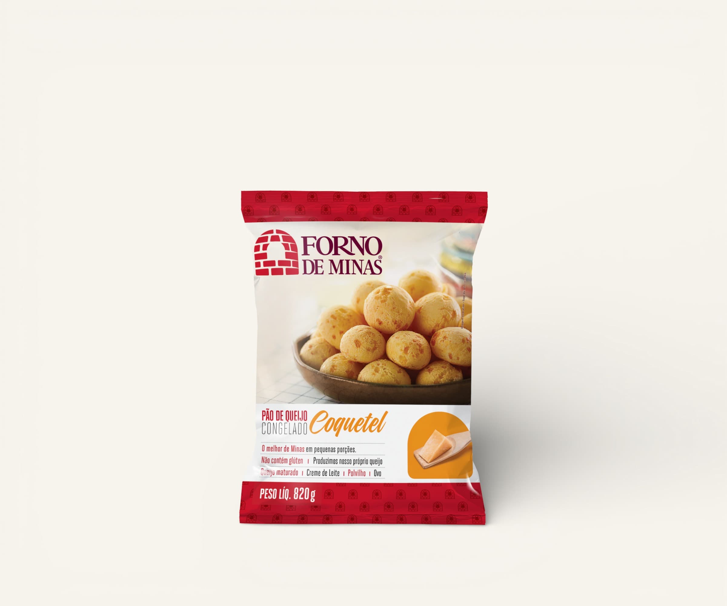 Pão de Queijo Congelado Coquetel Forno de Minas 820g