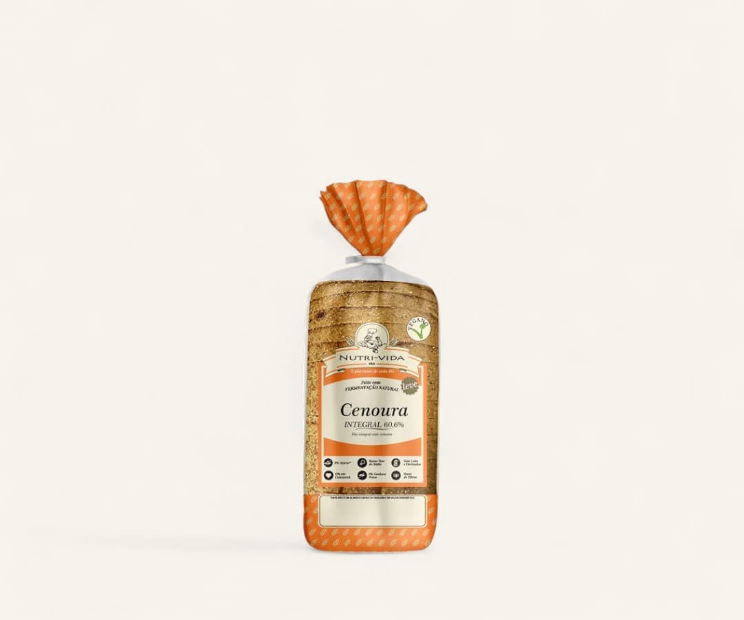 Pão de forma 60.6% integral cenoura light 400g