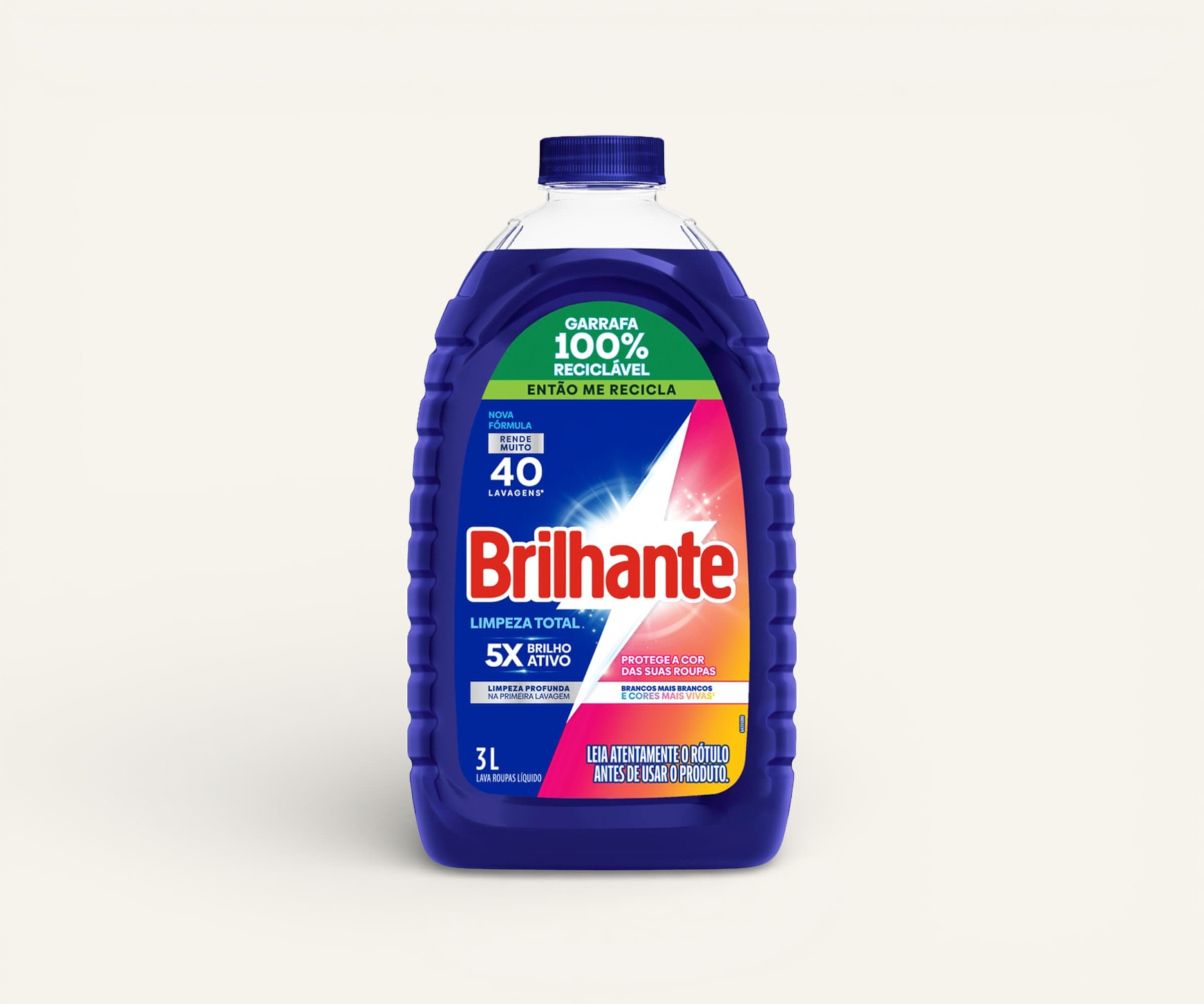 Lava roupas líquido Brilhante limpeza total 3l